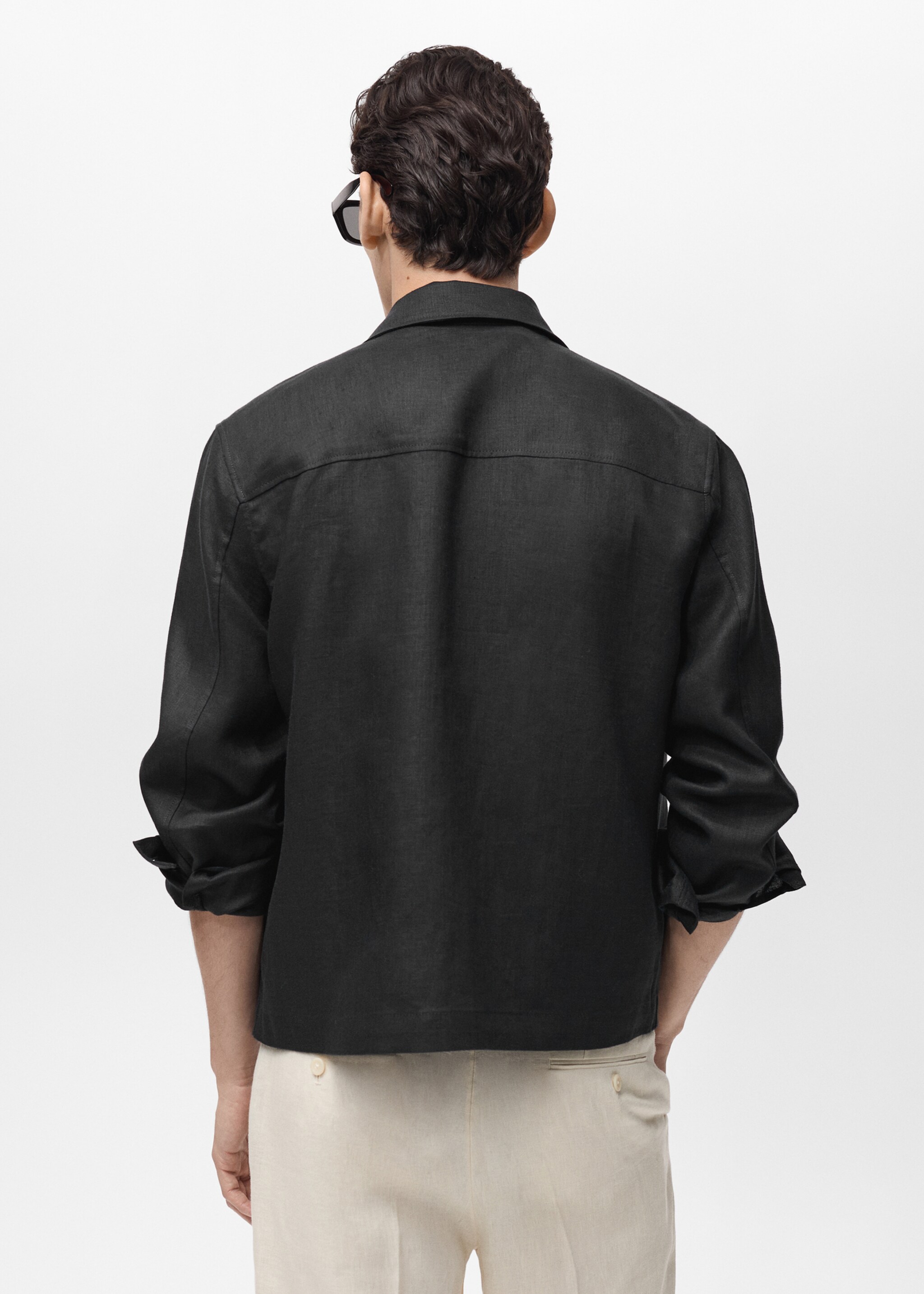 100% linen jacket with zip - Reverse of the article