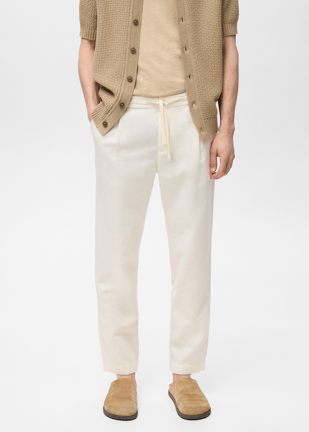 pantalon lino hombre mango