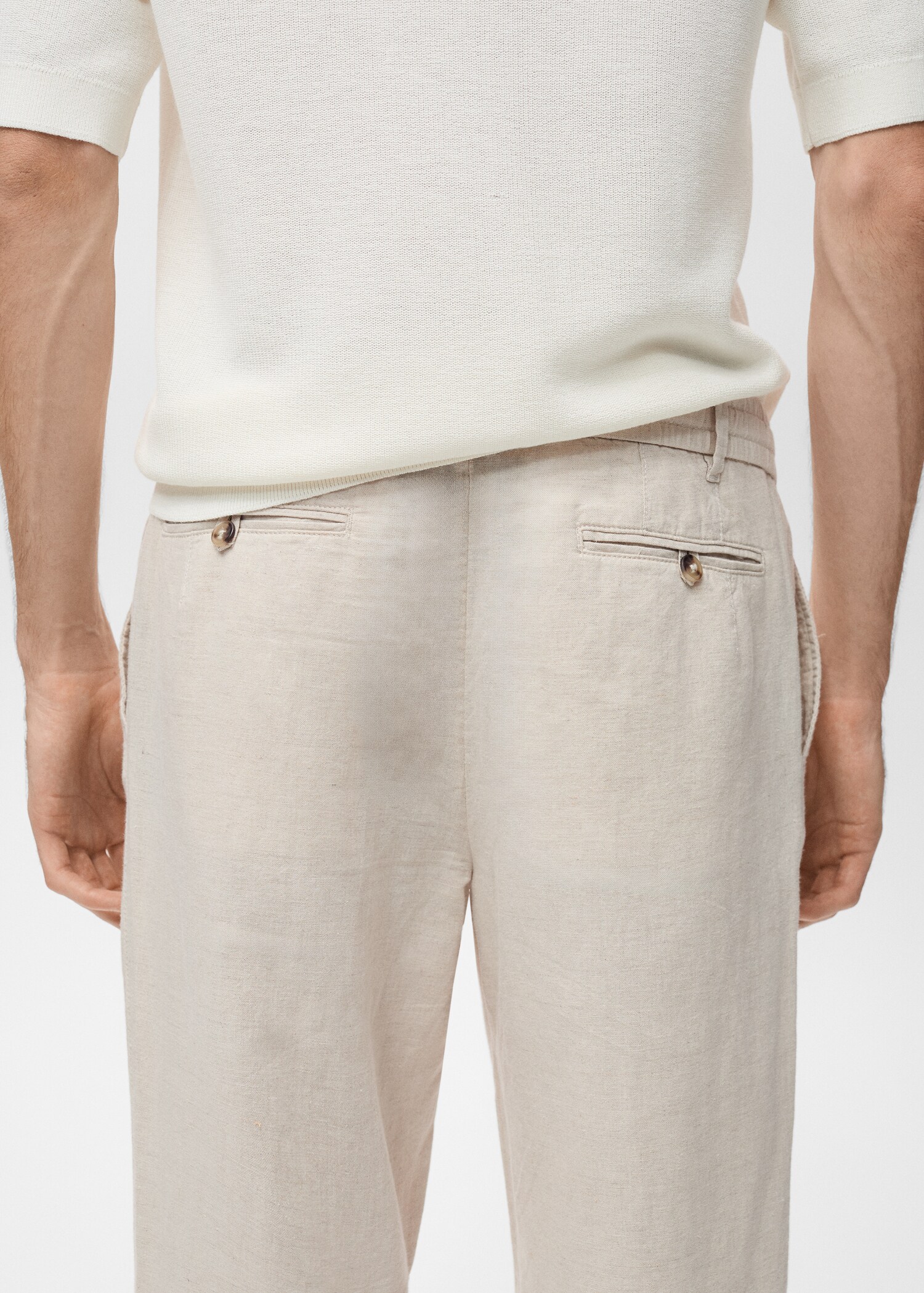 Slim-fit trousers with drawstring - Details of the article 6