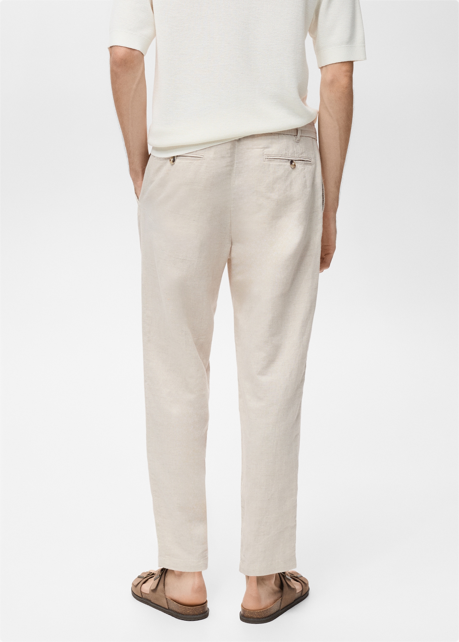 Slim-fit trousers with drawstring - Reverse of the article