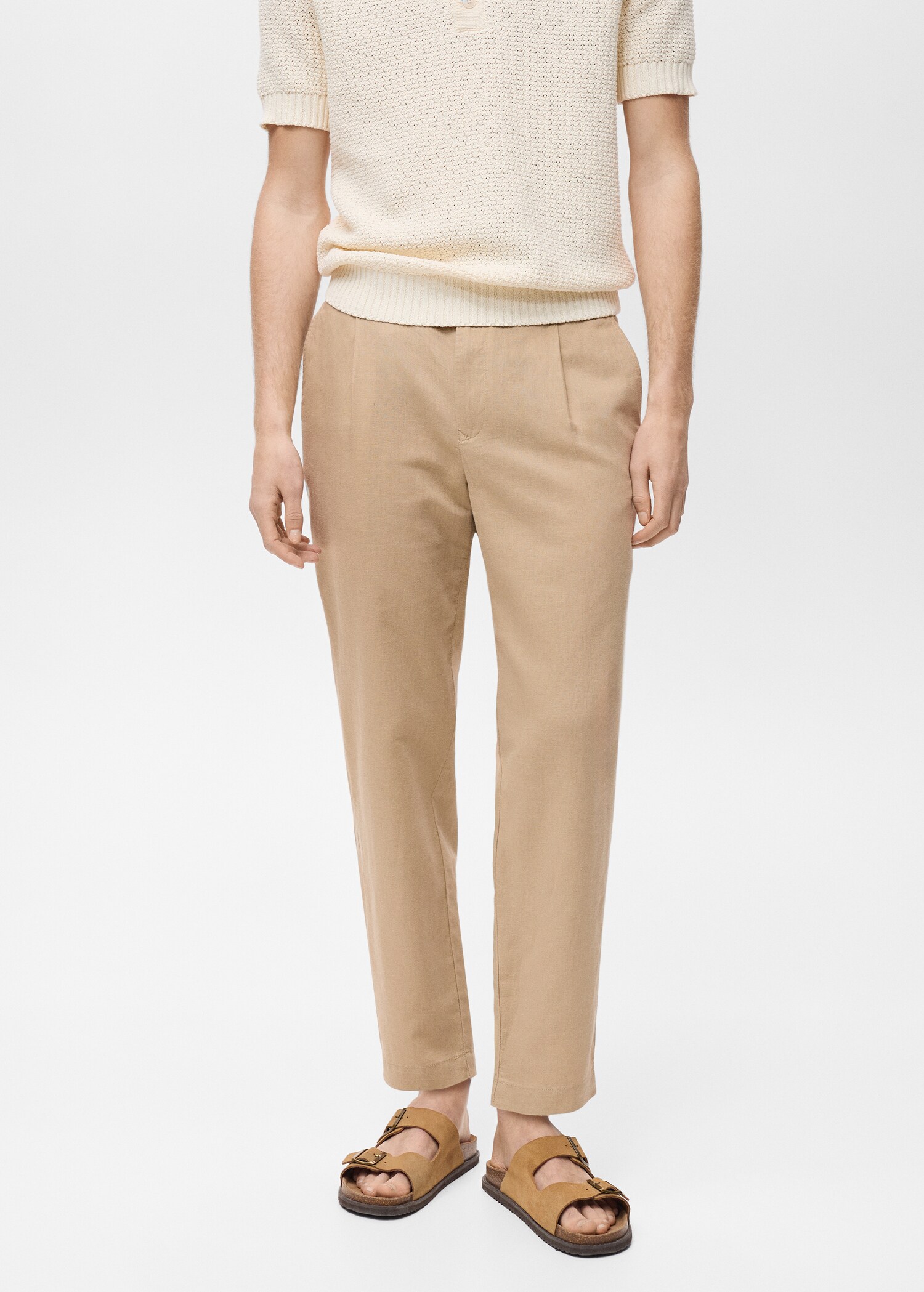Slim-fit trousers with drawstring - Medium plane