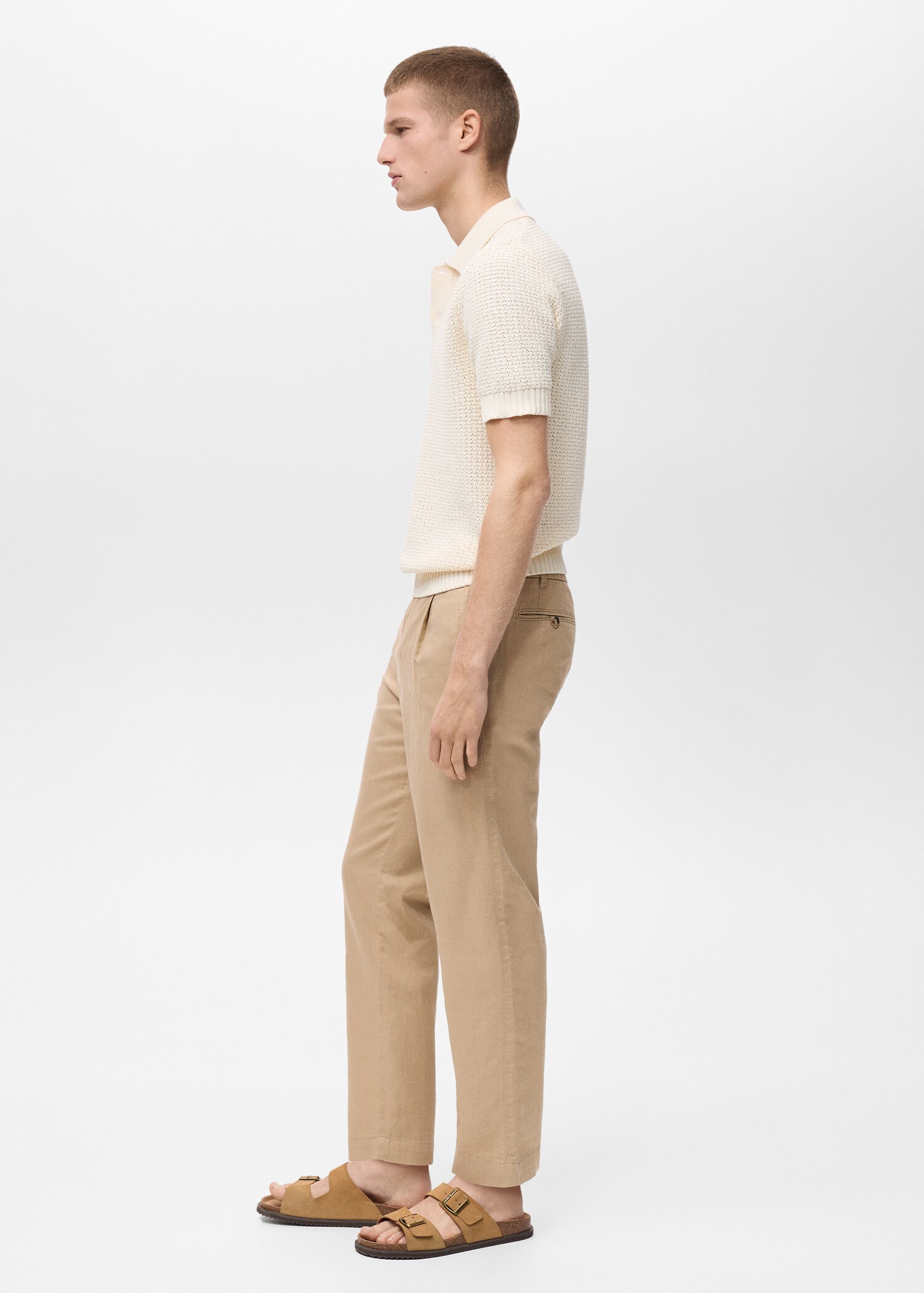 Slim-fit trousers with drawstring - Details of the article 2