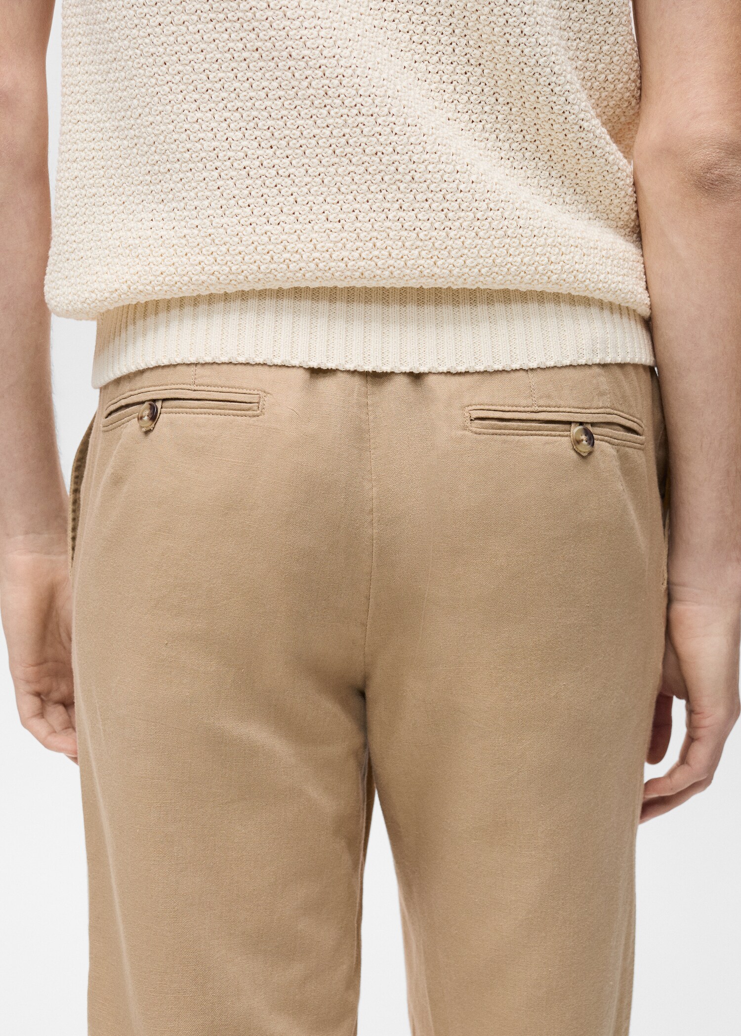 Slim-fit trousers with drawstring - Details of the article 6
