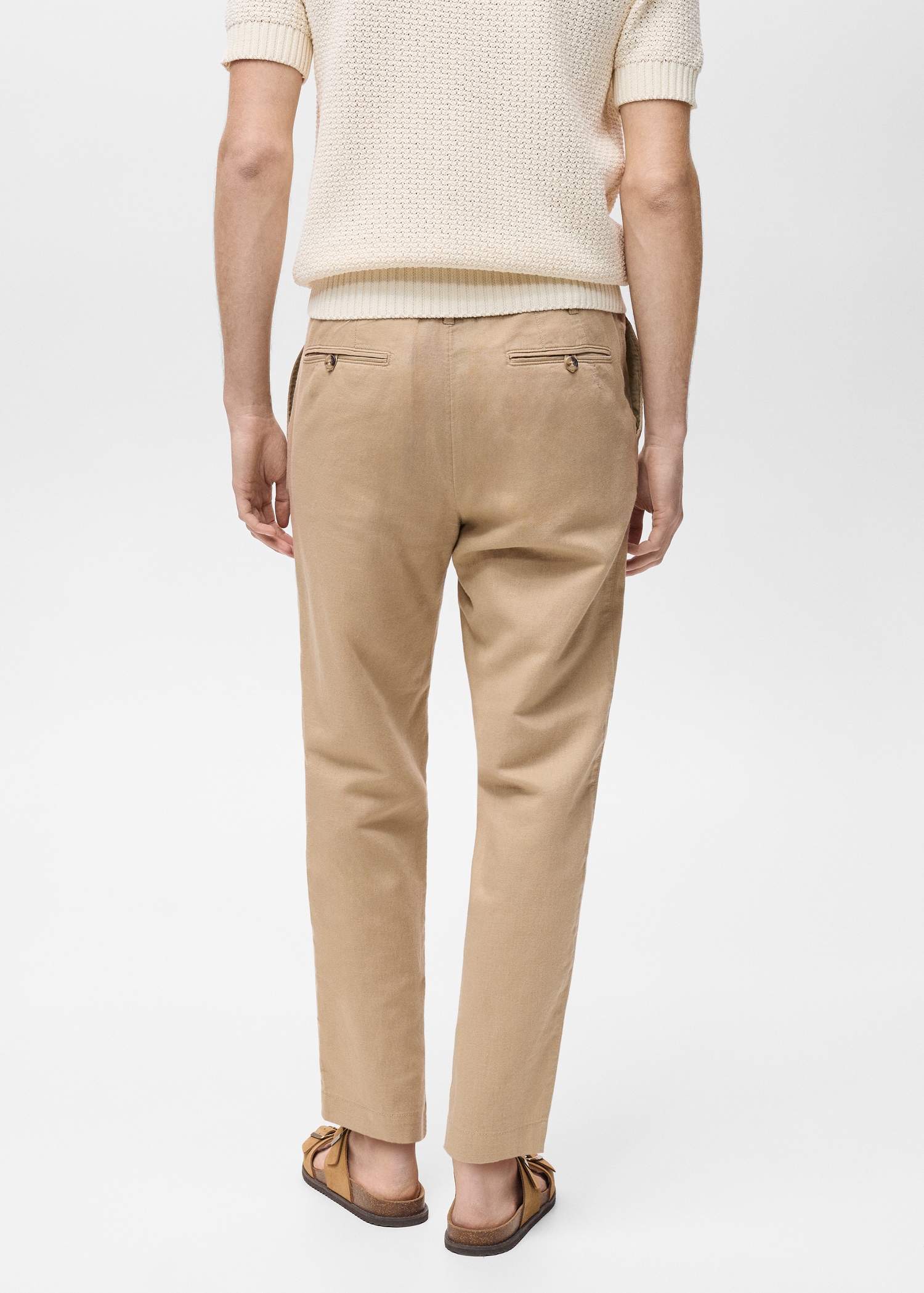 Slim-fit trousers with drawstring - Reverse of the article