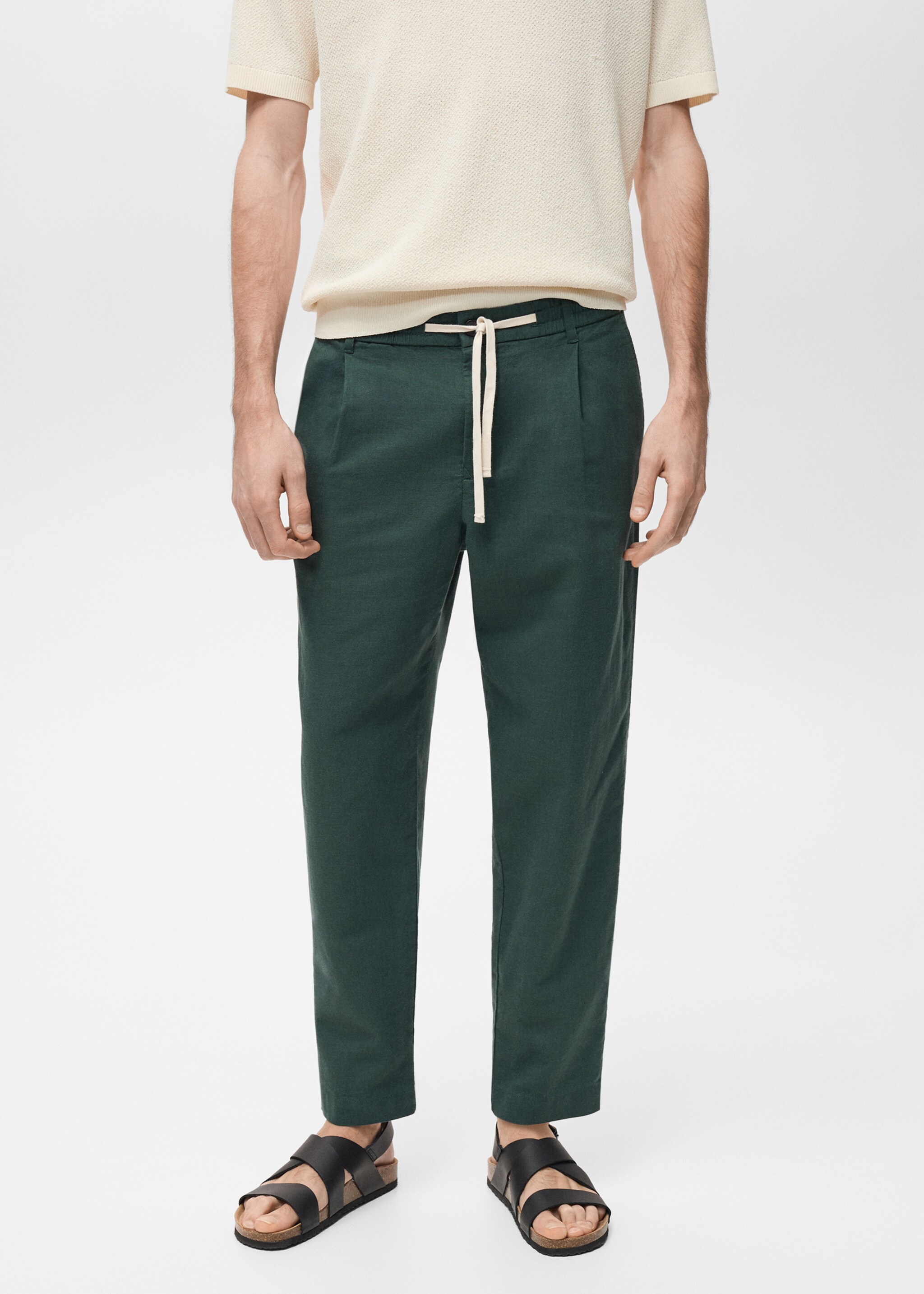 Slim-fit pants with drawstring - Medium plane
