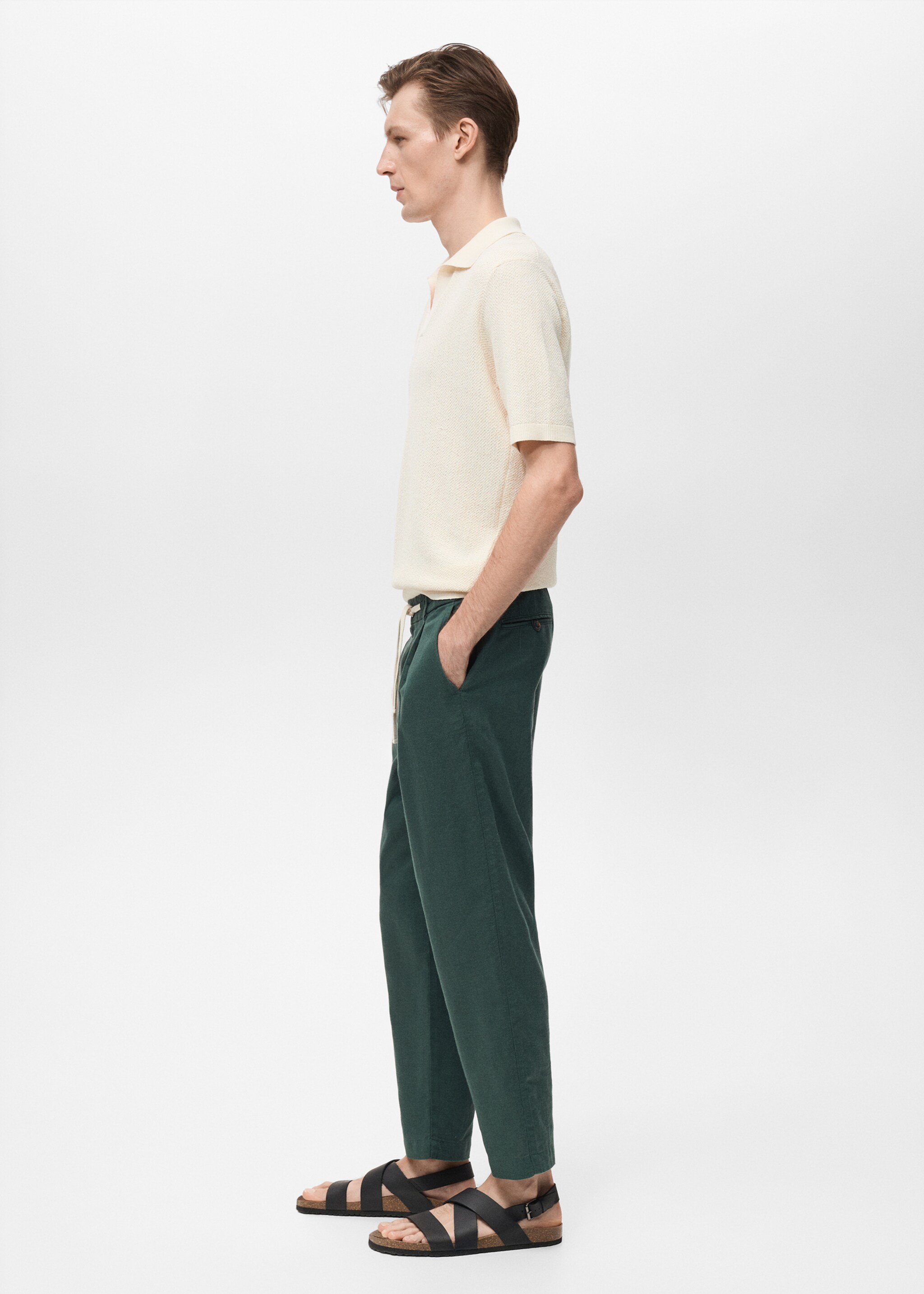 Slim-fit trousers with drawstring - Details of the article 2