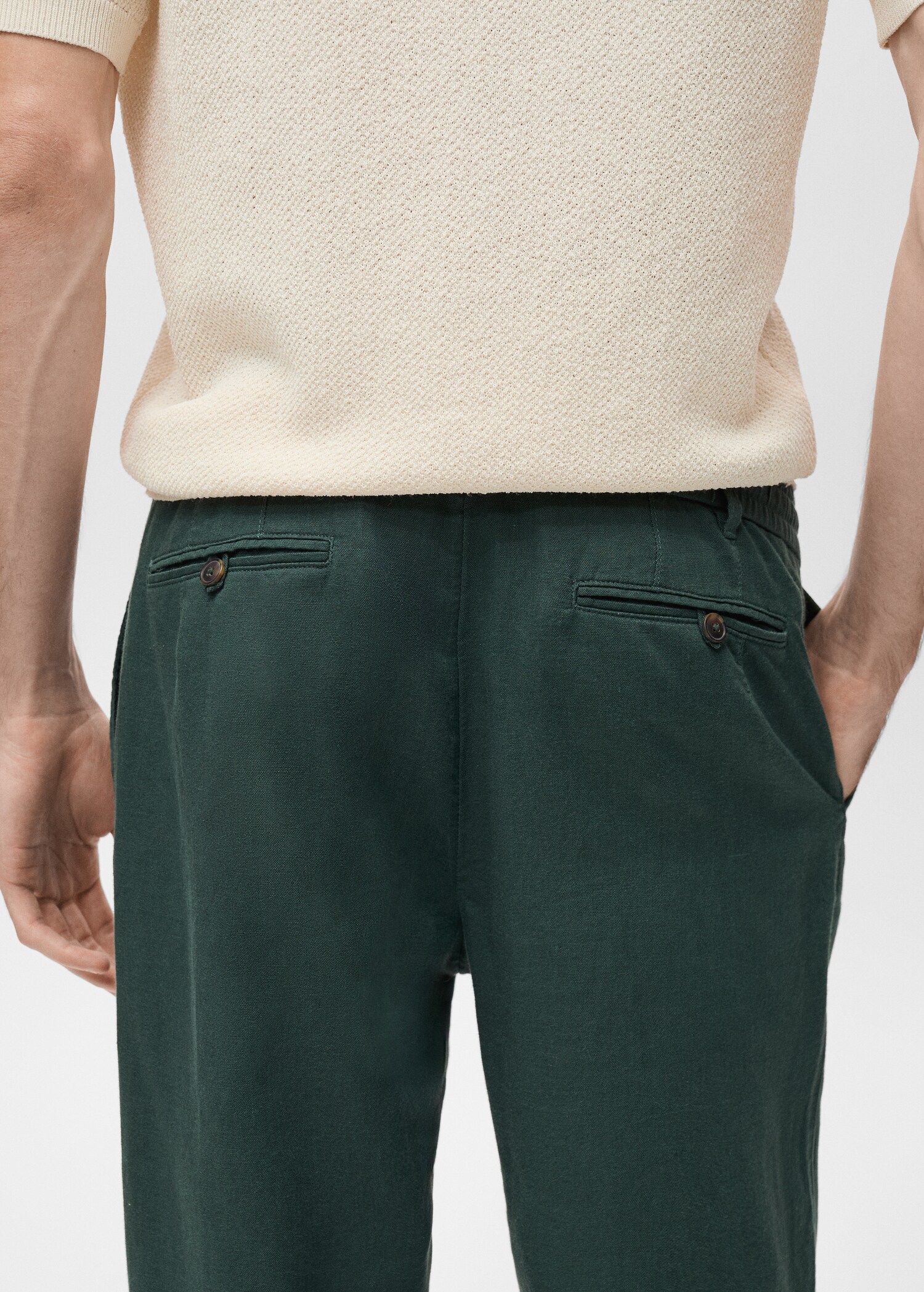 Slim-fit trousers with drawstring - Details of the article 6