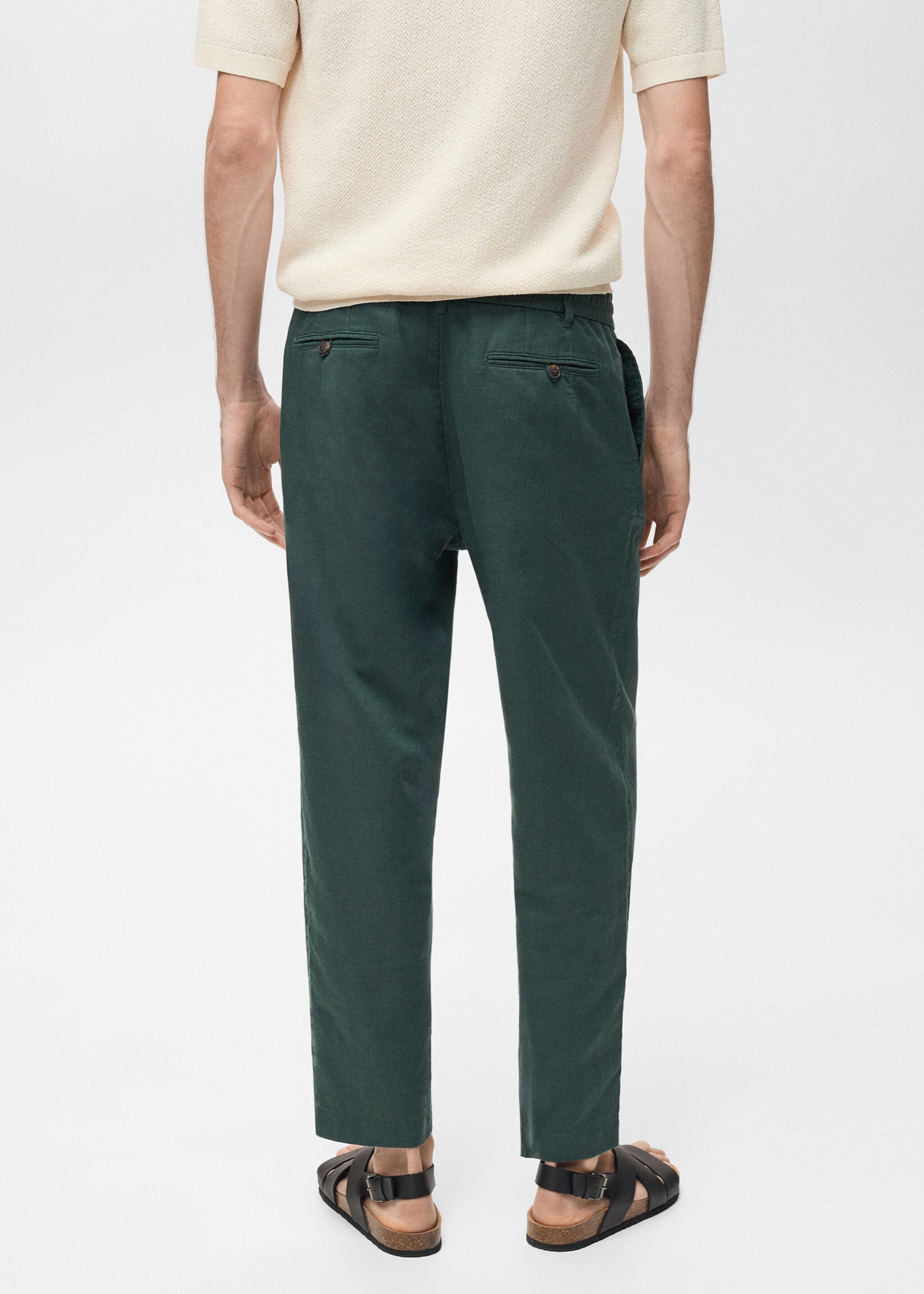 Slim-fit pants with drawstring - Reverse of the article