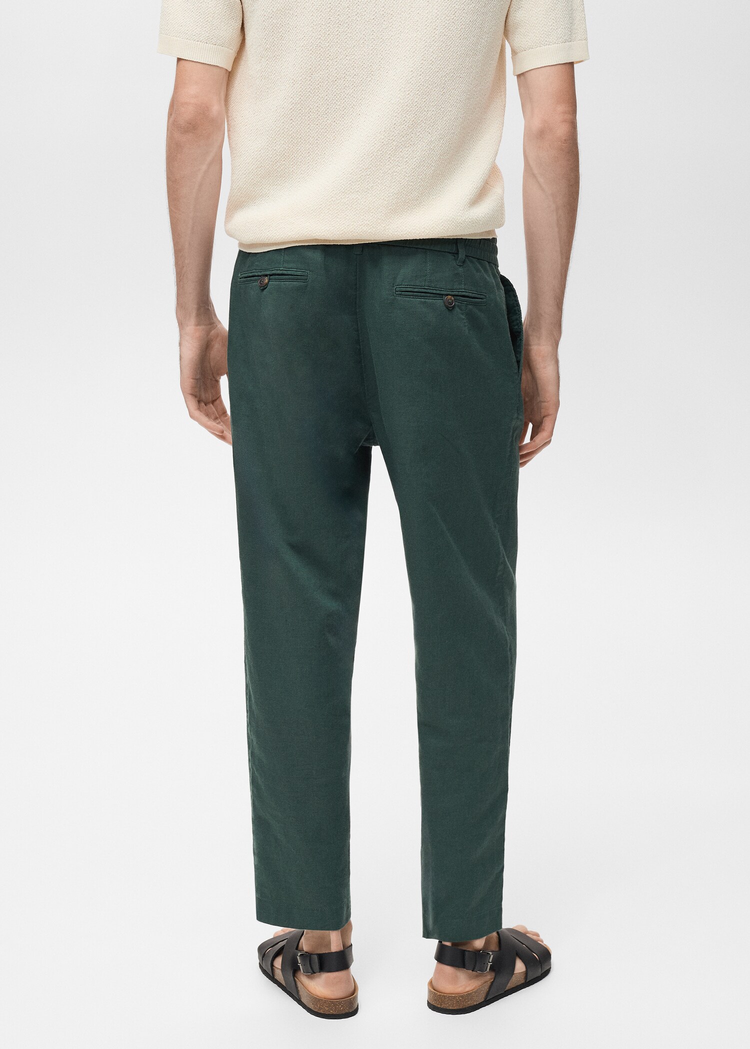 Slim-fit trousers with drawstring - Reverse of the article