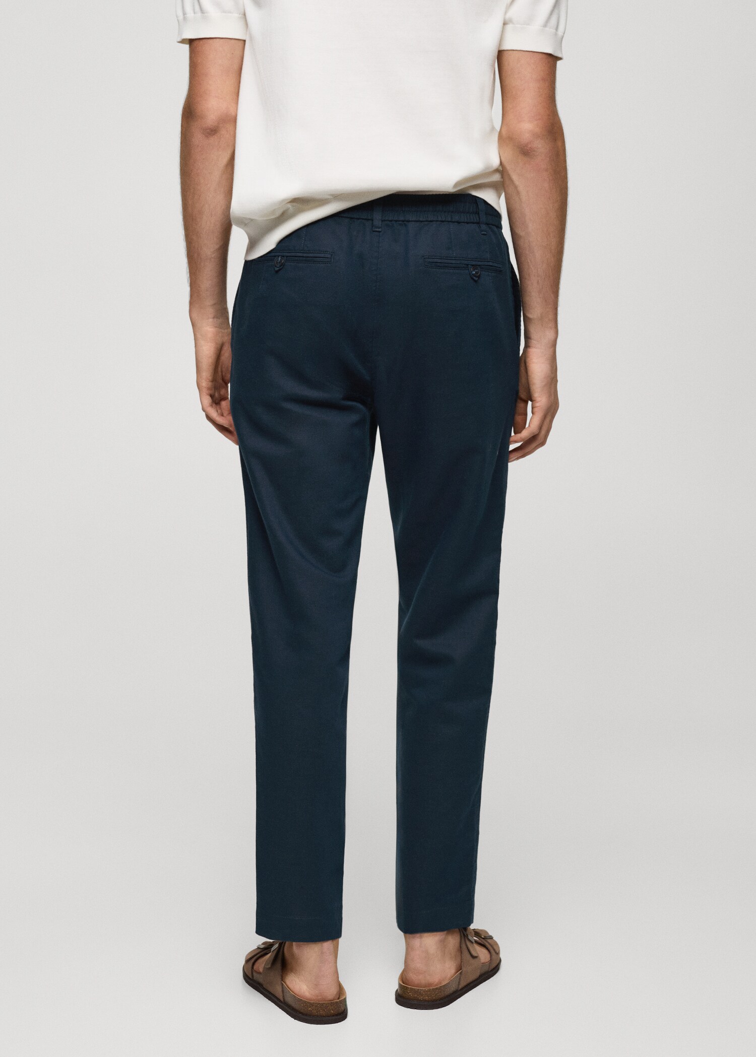 Slim-fit trousers with drawstring - Reverse of the article