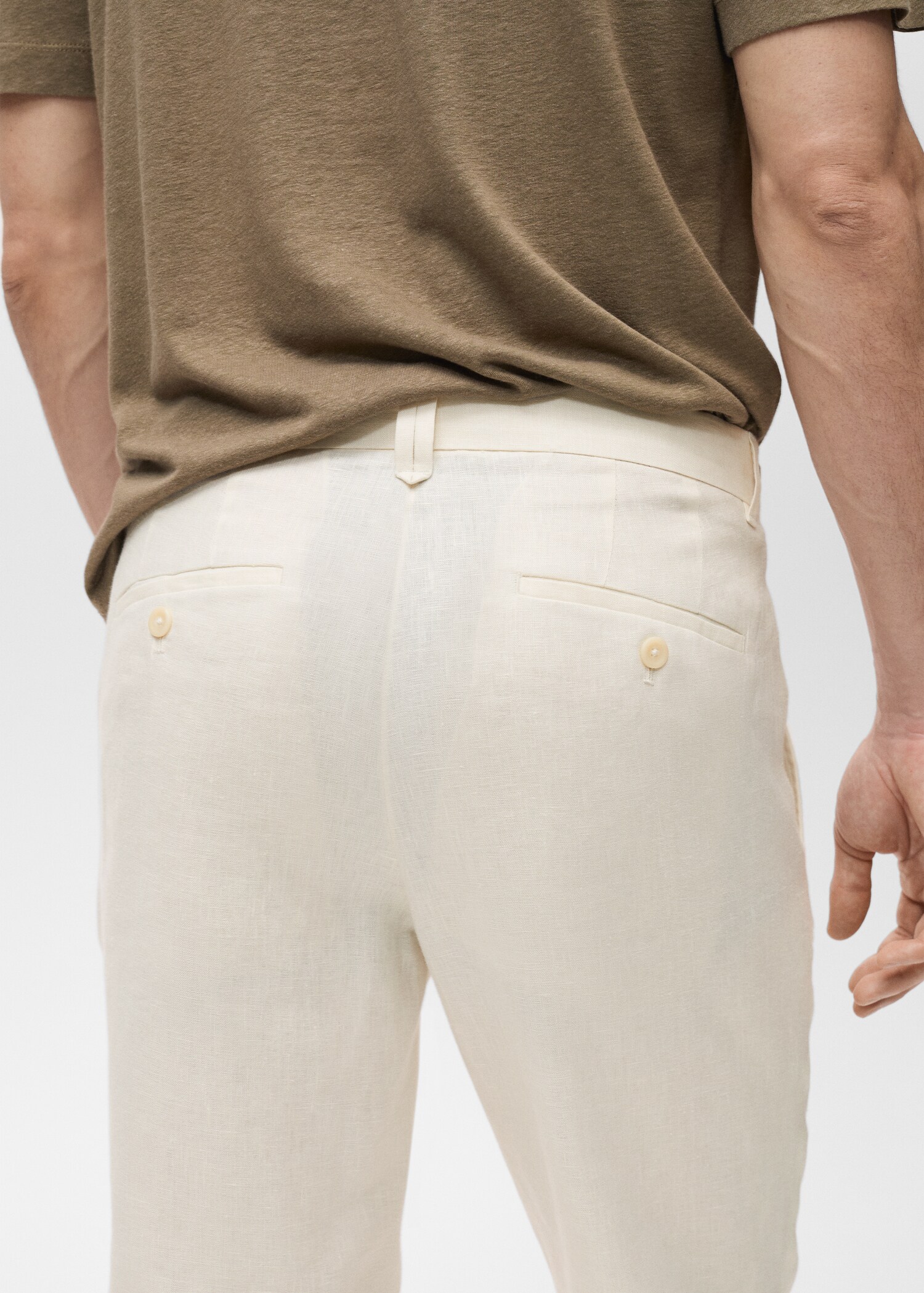 Slim-fit 100% linen pants - Details of the article 6