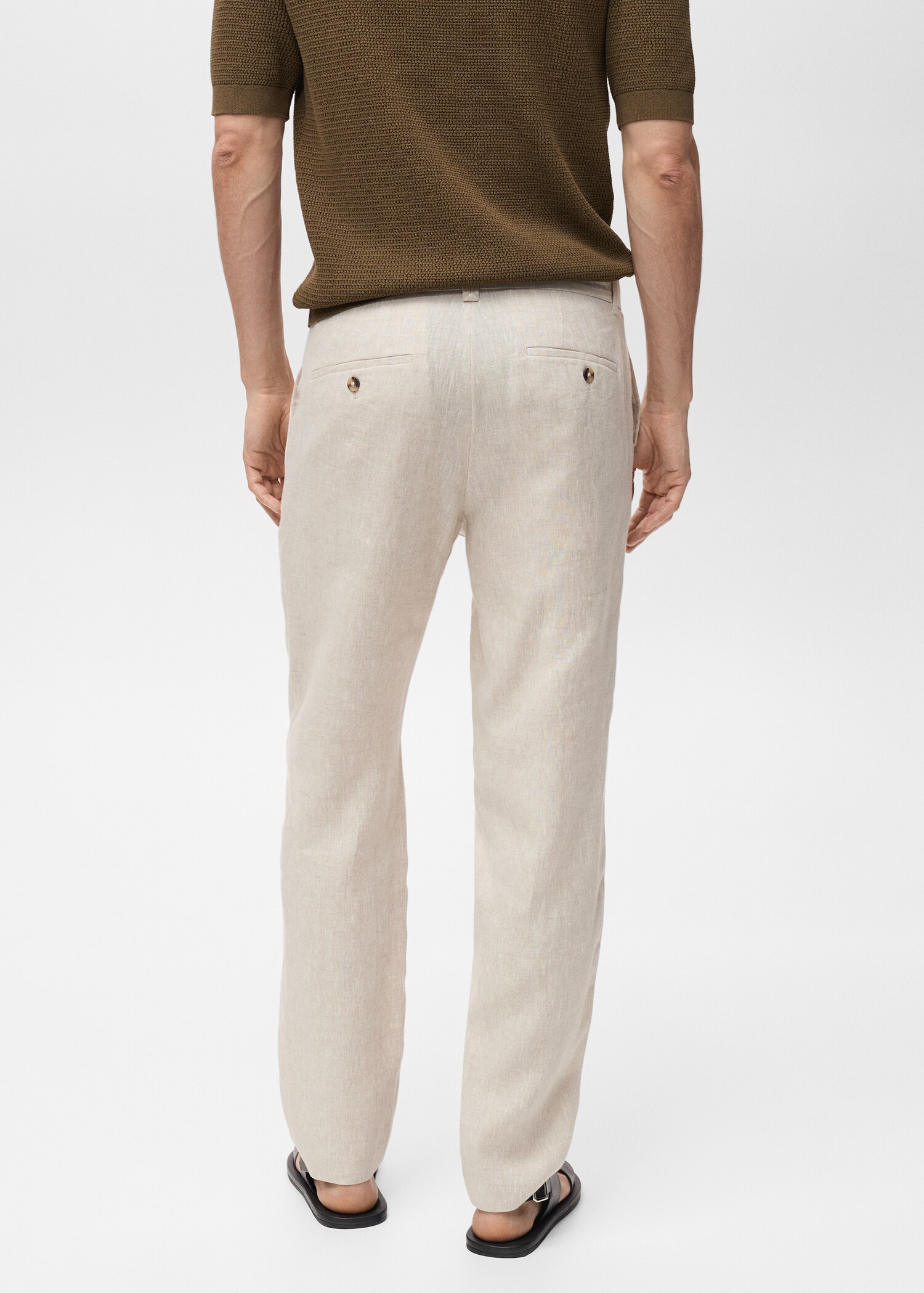 Slim-fit 100% linen trousers - Reverse of the article