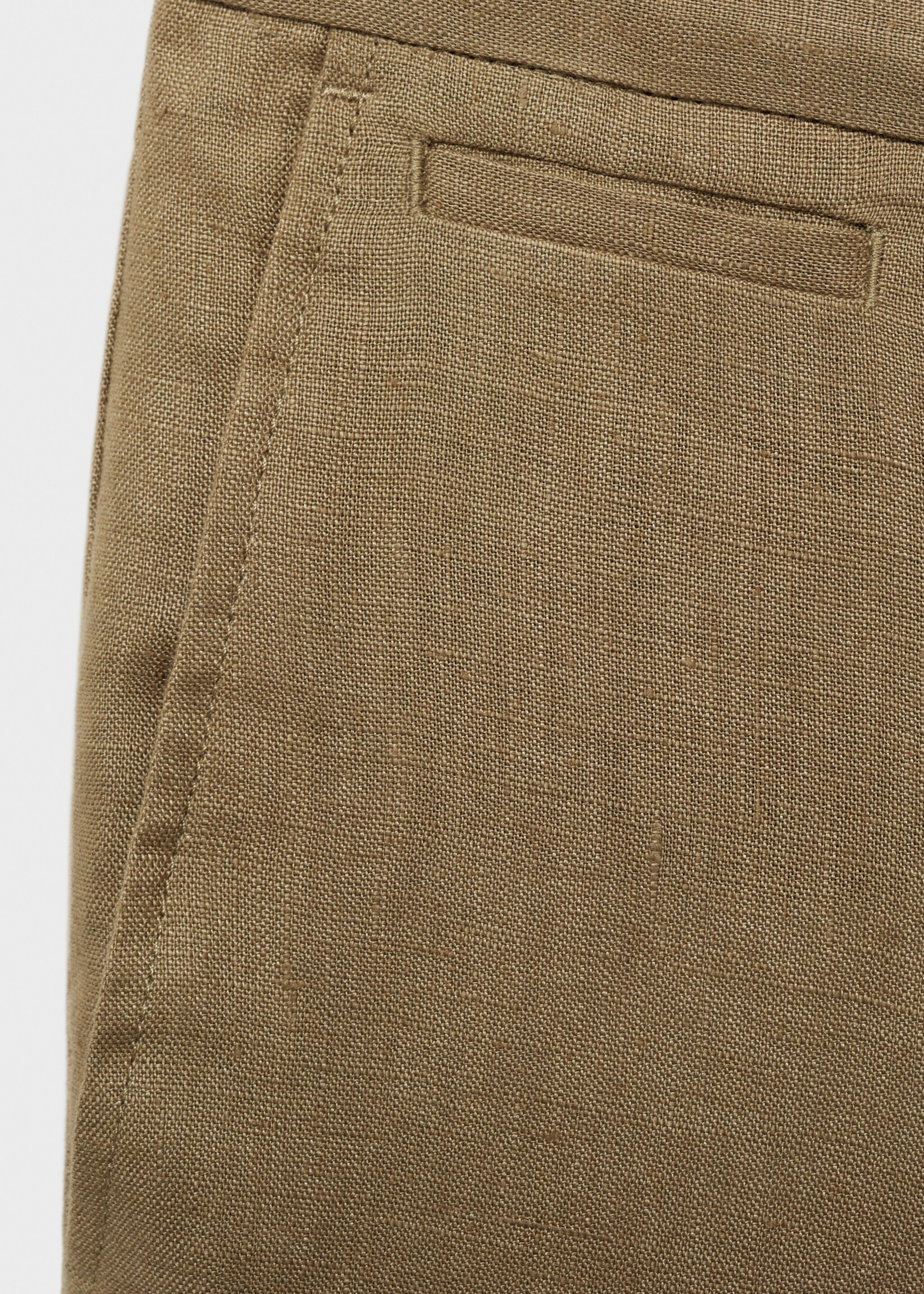 Slim-fit 100% linen trousers - Details of the article 8