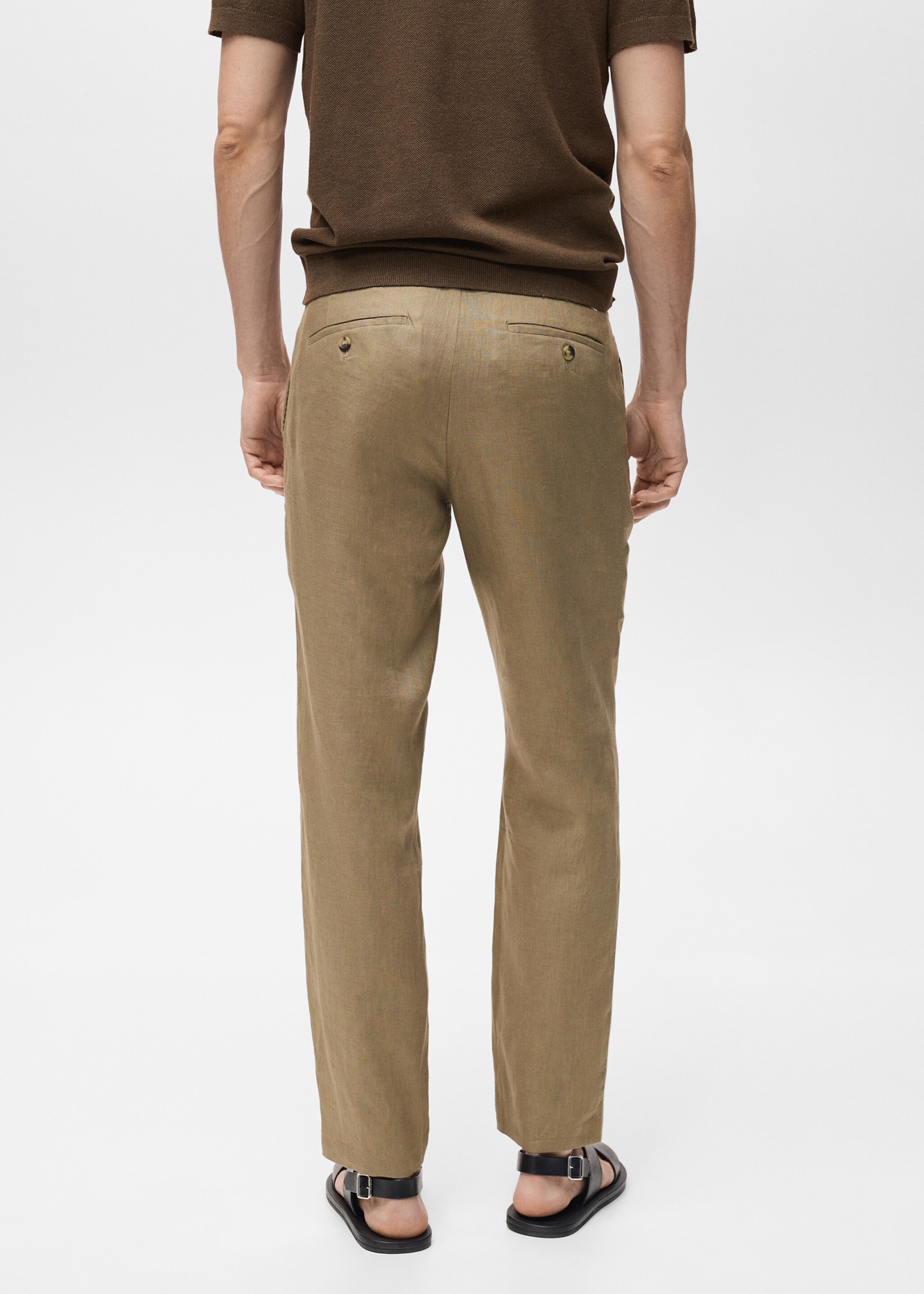 Slim-fit 100% linen trousers - Reverse of the article