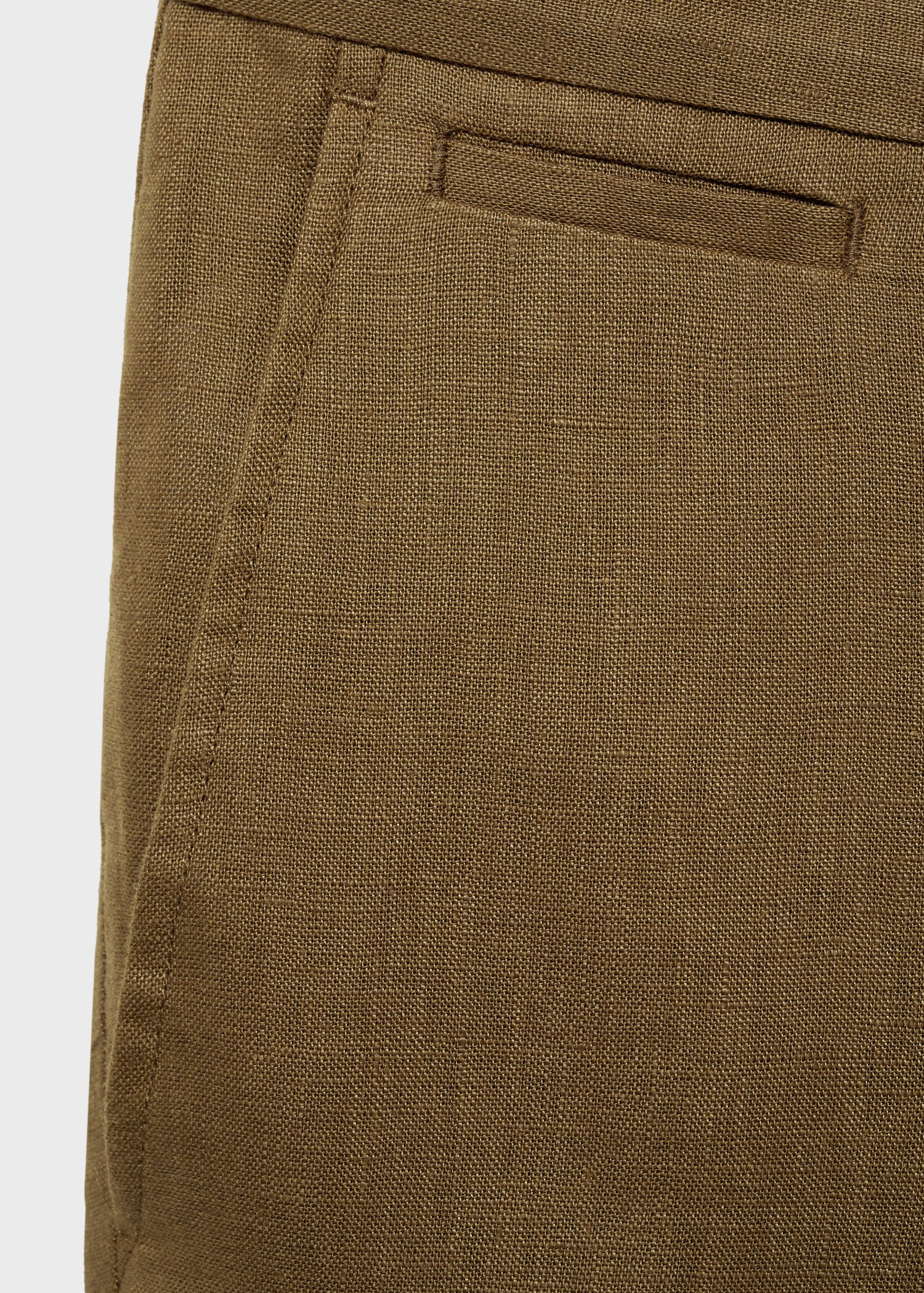 Slim-fit 100% linen trousers - Details of the article 8