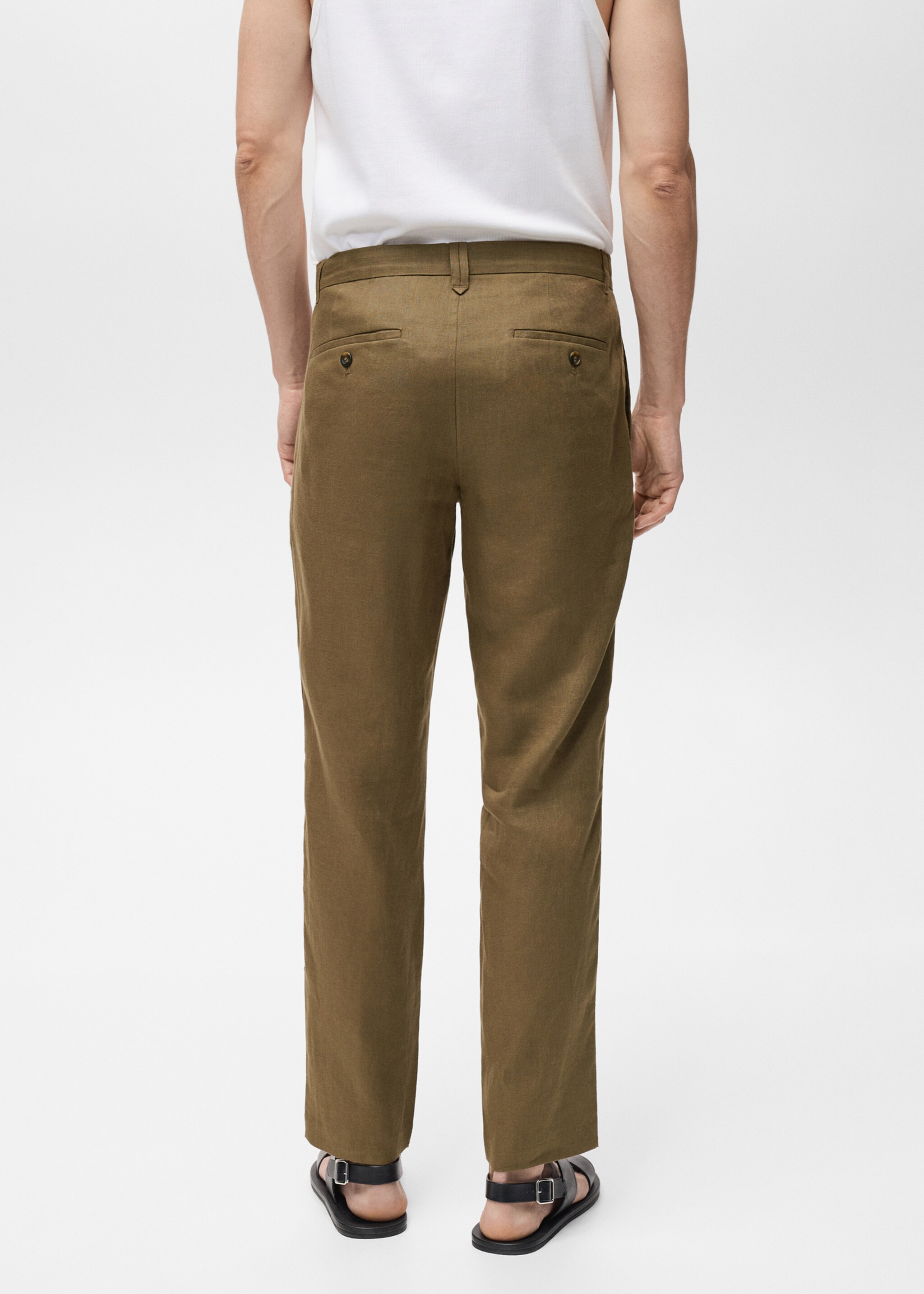 Slim-fit 100% linen trousers - Reverse of the article