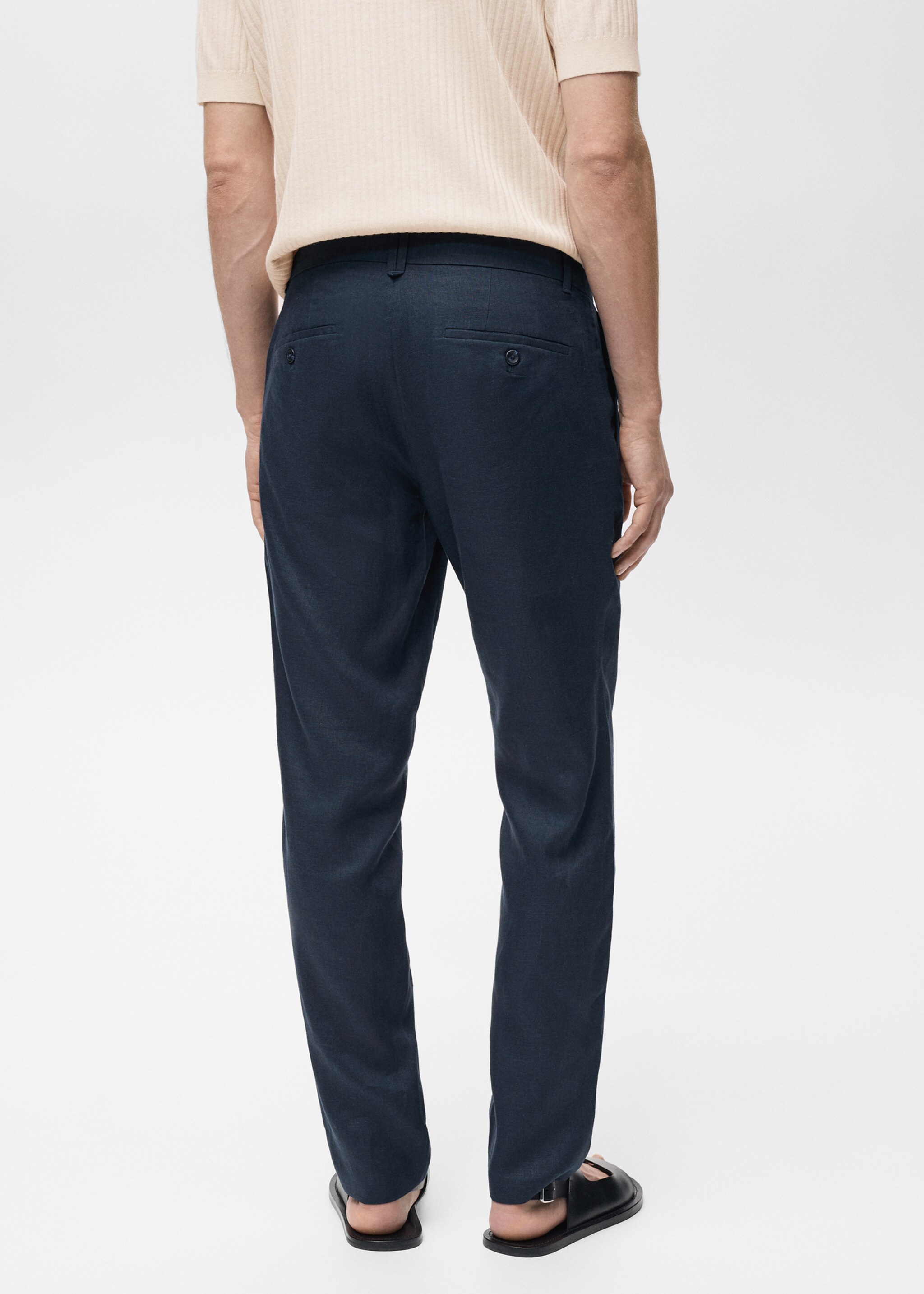 Pantalón 100% lino slim fit - Reverso del artículo