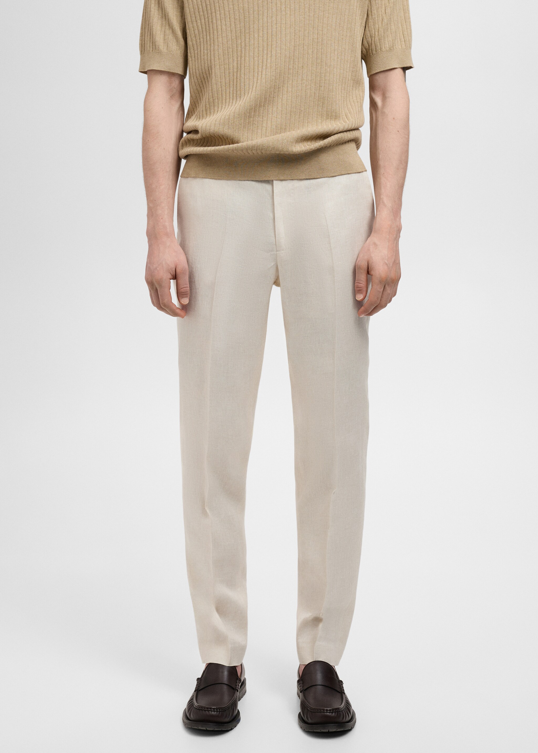 Amalfi 100% linen slim-fit suit trousers - Medium plane