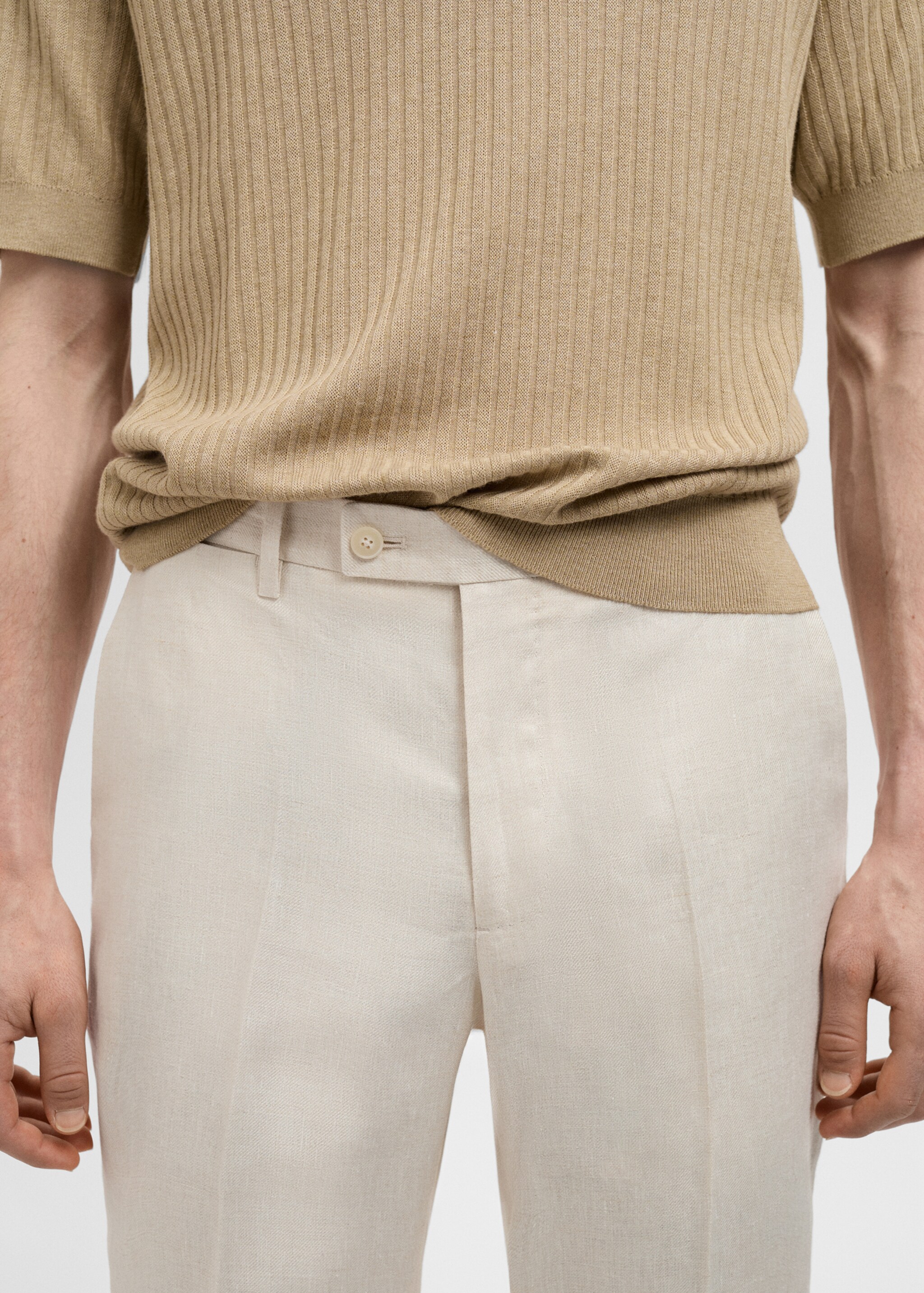 Amalfi 100% linen slim-fit suit trousers - Details of the article 1