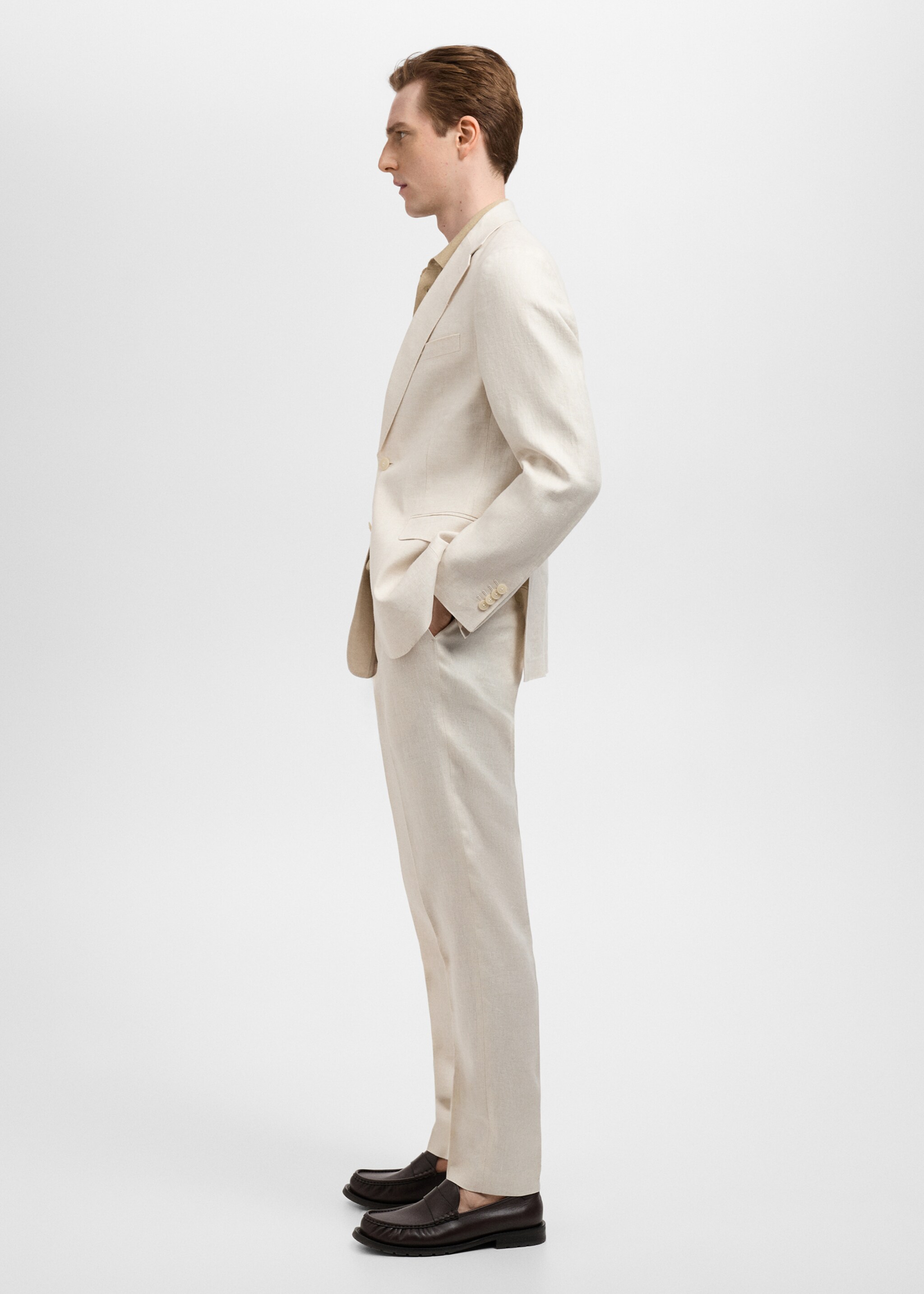 Amalfi 100% linen slim-fit suit trousers - Details of the article 2