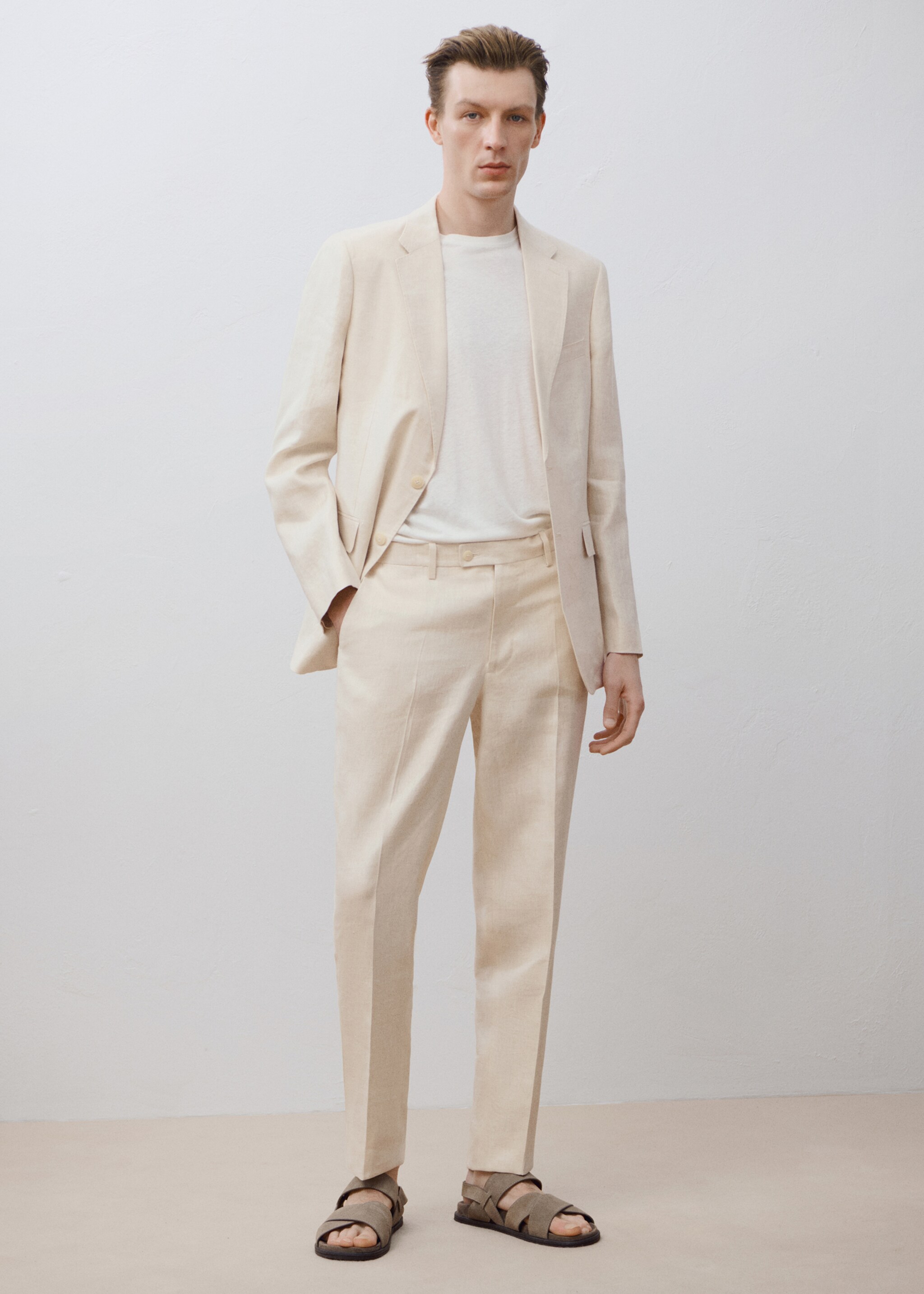 Amalfi 100% linen slim-fit suit trousers - Details of the article 5