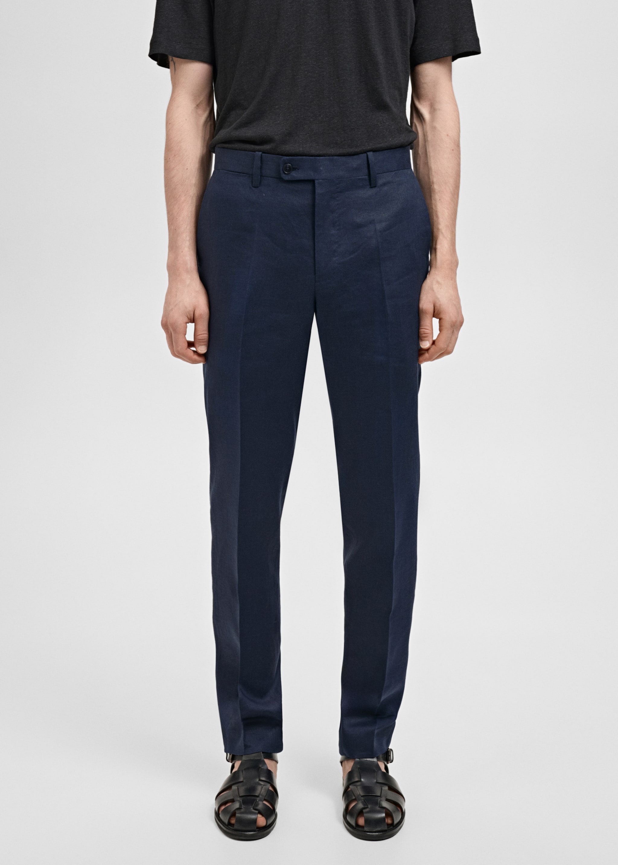 Amalfi 100% linen slim-fit suit trousers - Medium plane