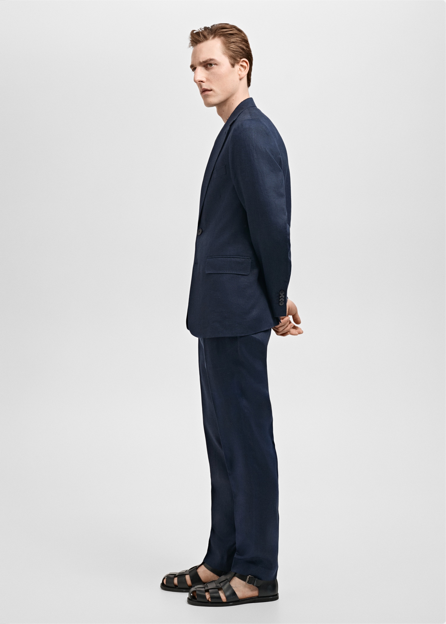 Amalfi 100% linen slim-fit suit pants - Details of the article 2