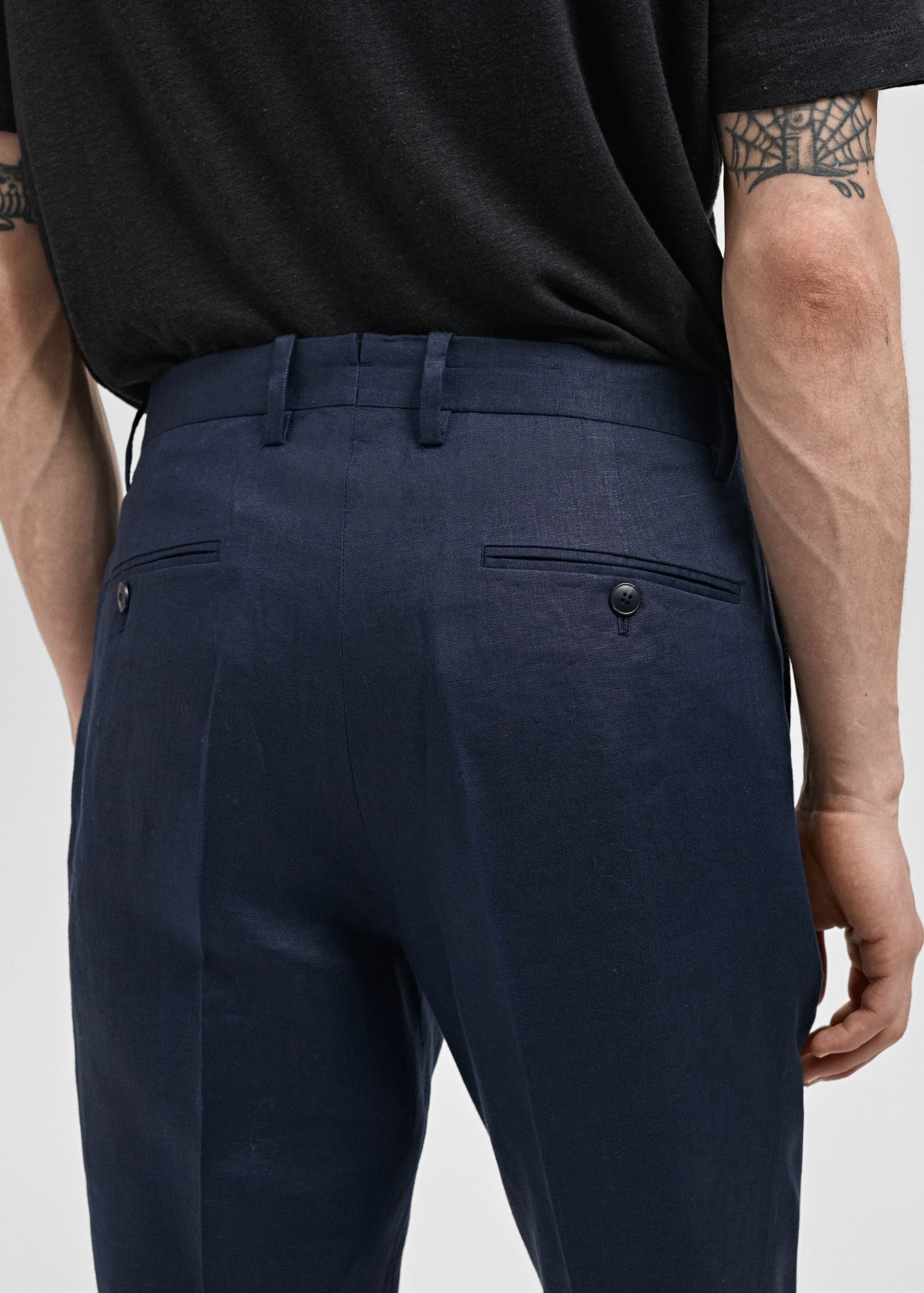 Amalfi 100% linen slim-fit suit pants - Details of the article 6