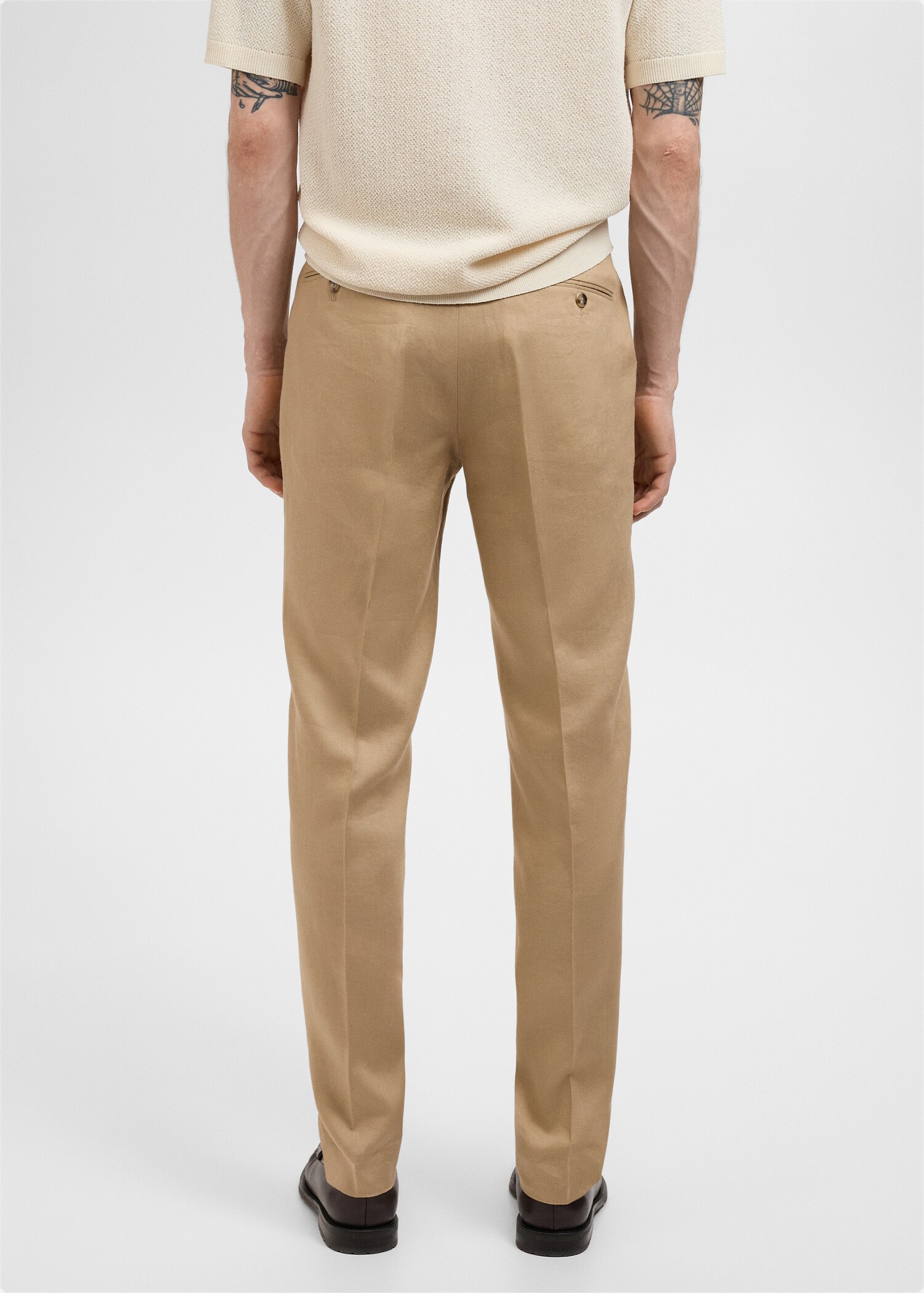 Amalfi 100% linen slim-fit suit trousers - Reverse of the article