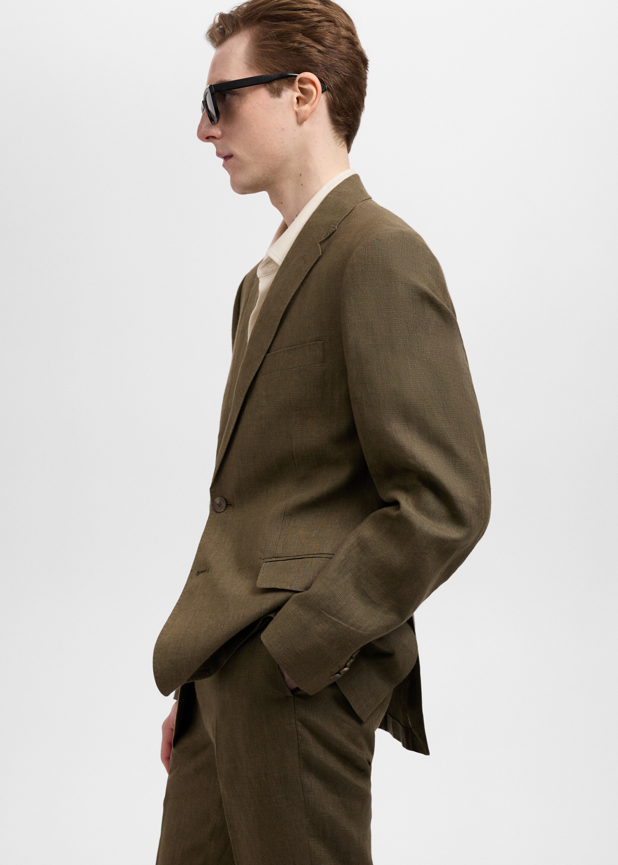 Amalfi 100% linen slim-fit suit jacket - Details of the article 2