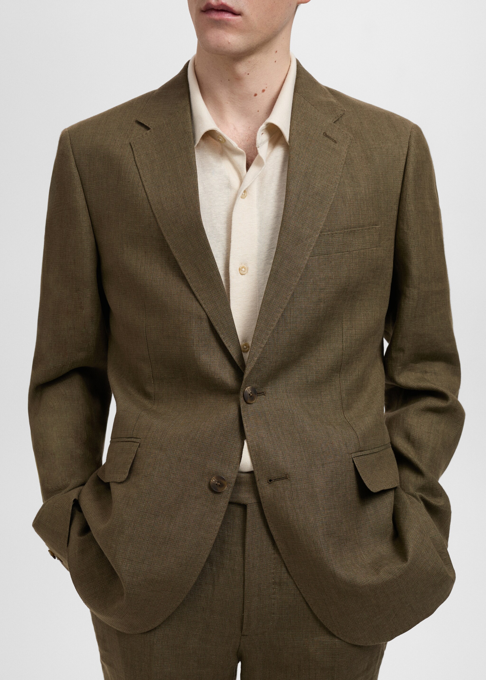 Amalfi 100% linen slim-fit suit jacket - Details of the article 6