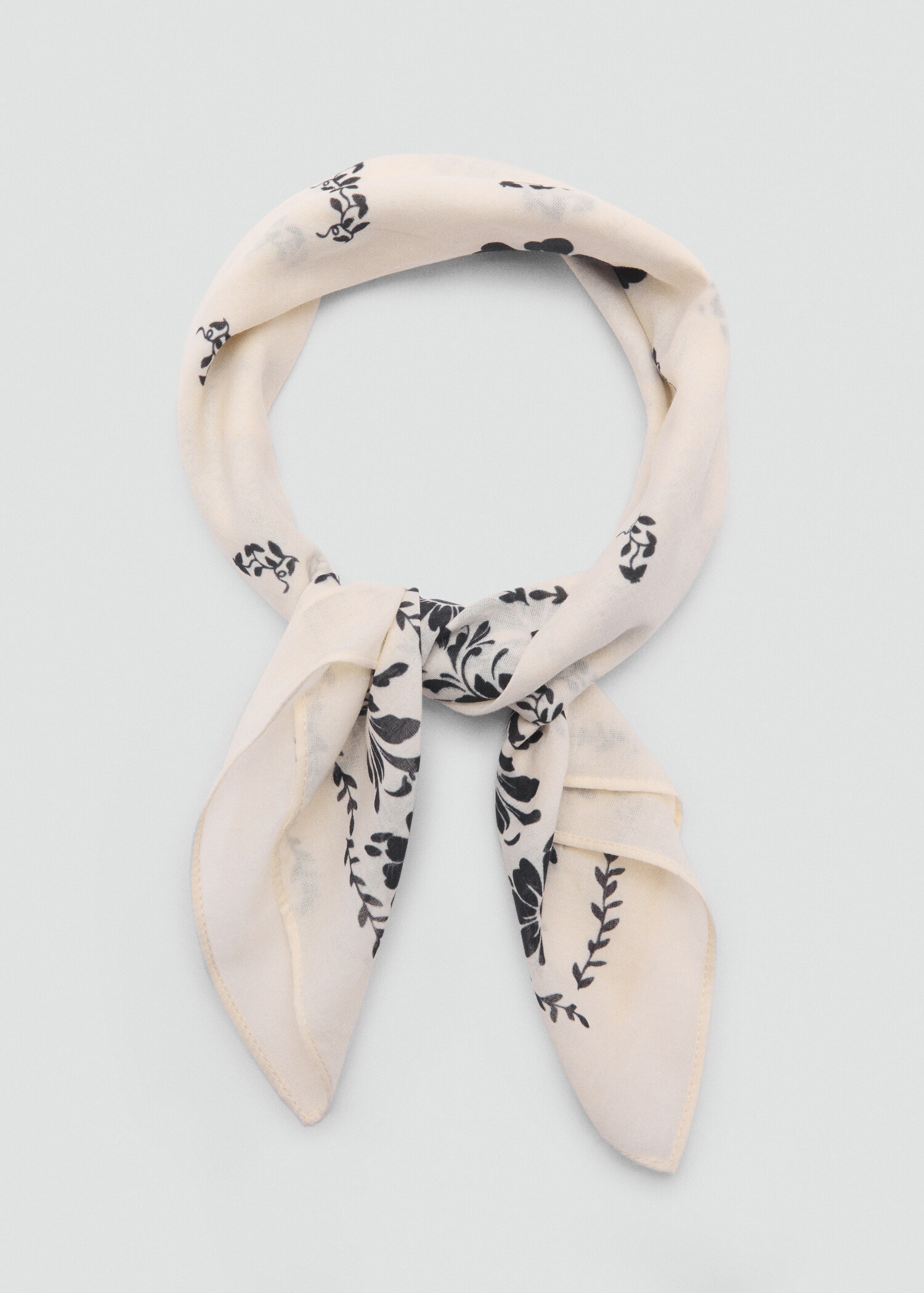 Pañuelo algodón estampado floral - Plano medio