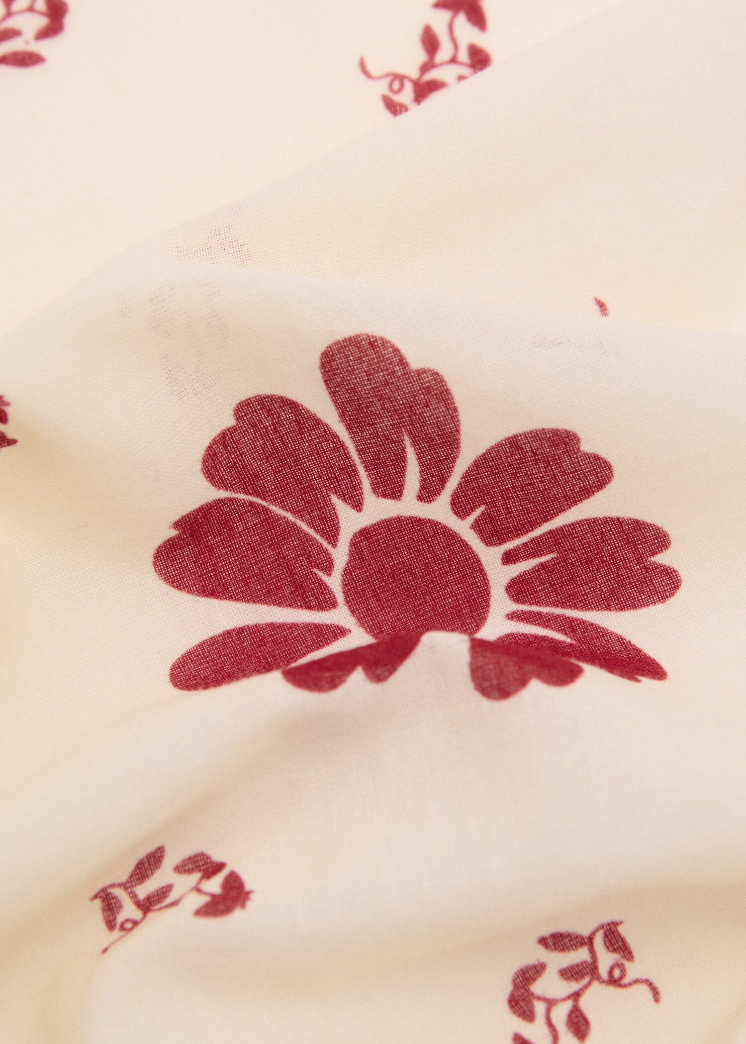 Floral-print cotton scarf - Details of the article 1