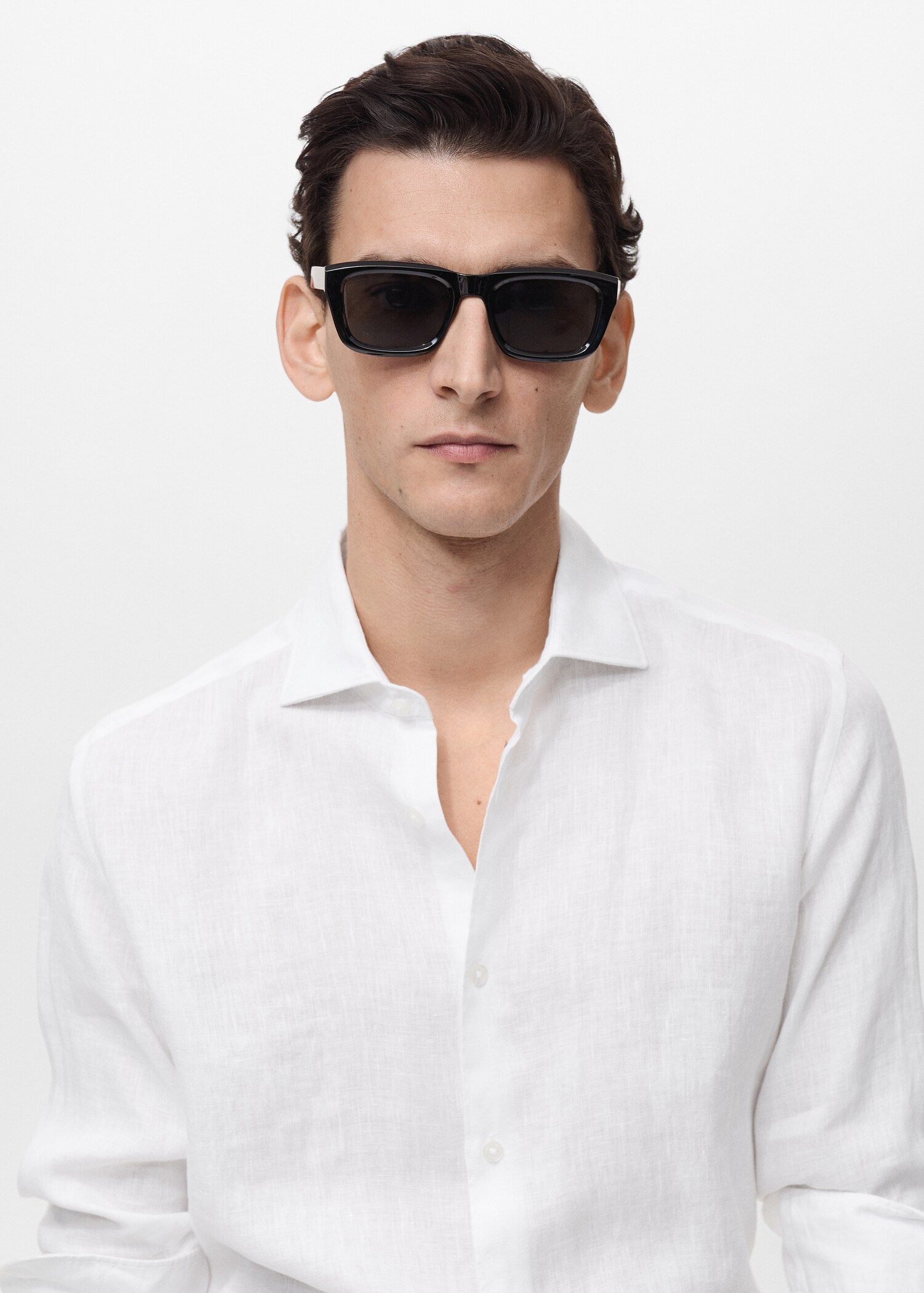 Slim Fit-Hemd aus 100 % Leinen - Detail des Artikels 1