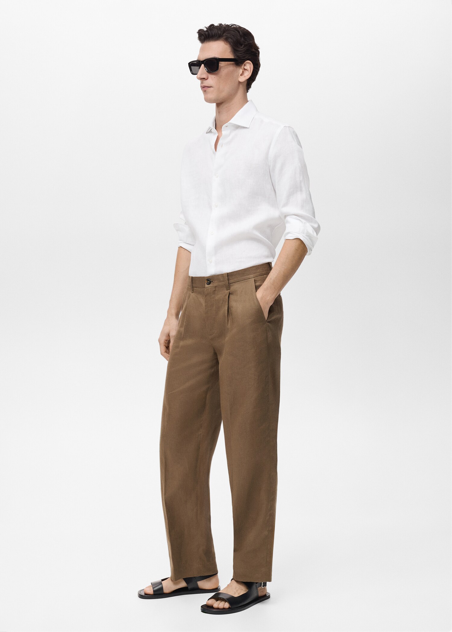 Slim Fit-Hemd aus 100 % Leinen - Detail des Artikels 2