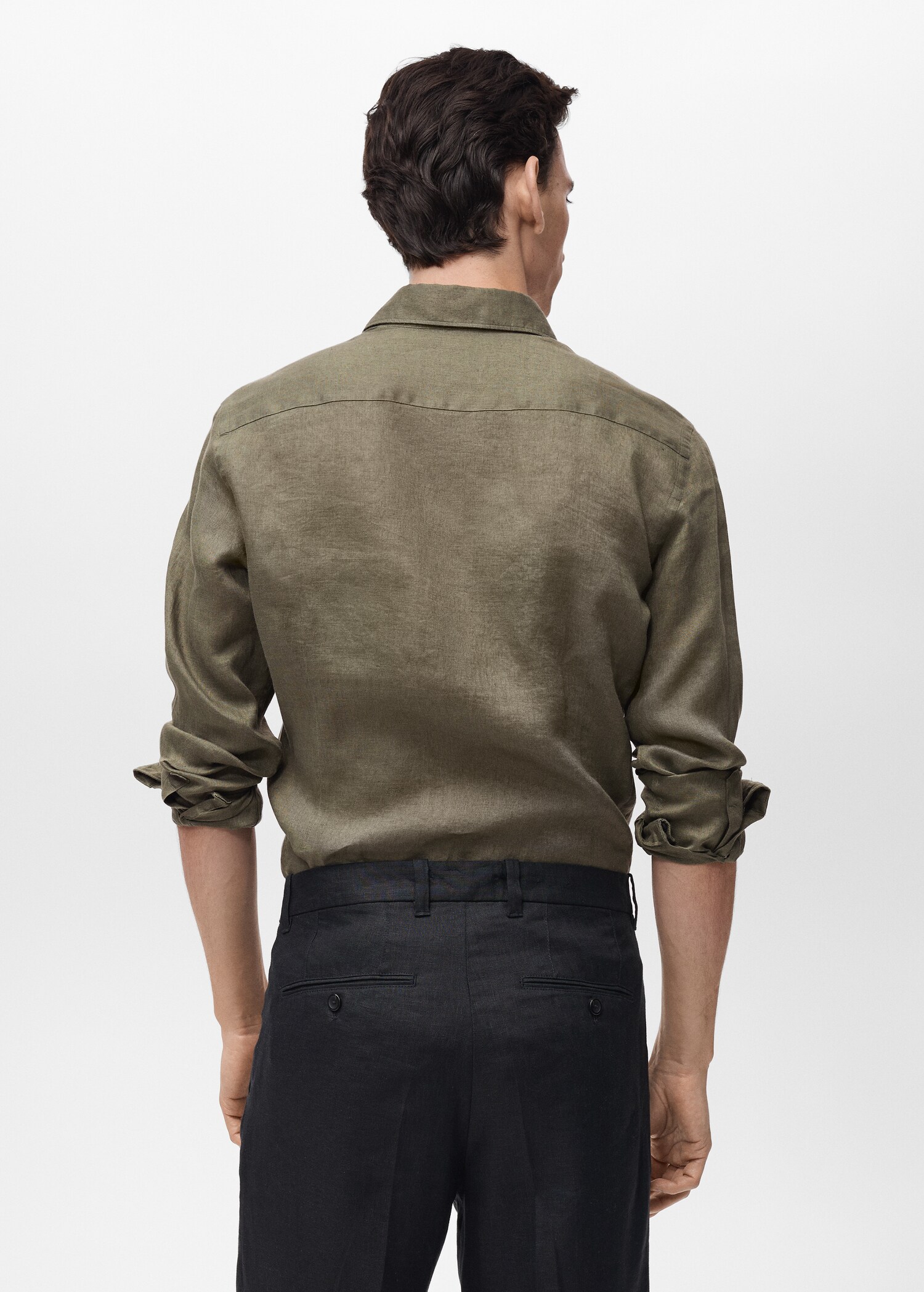 100% linen slim-fit shirt - Reverse of the article