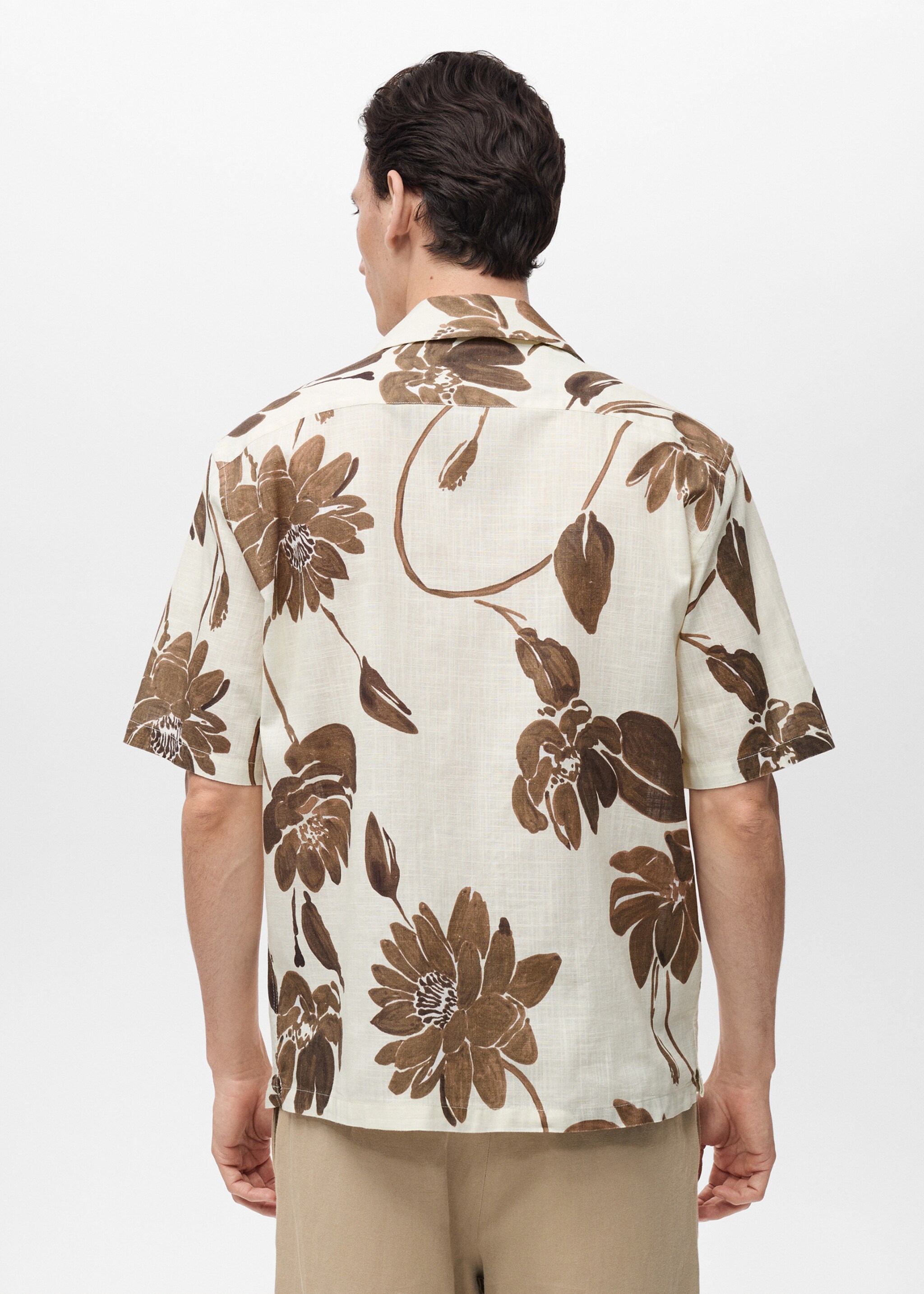 Camisa estampado floral cuello bowling - Reverso del artículo