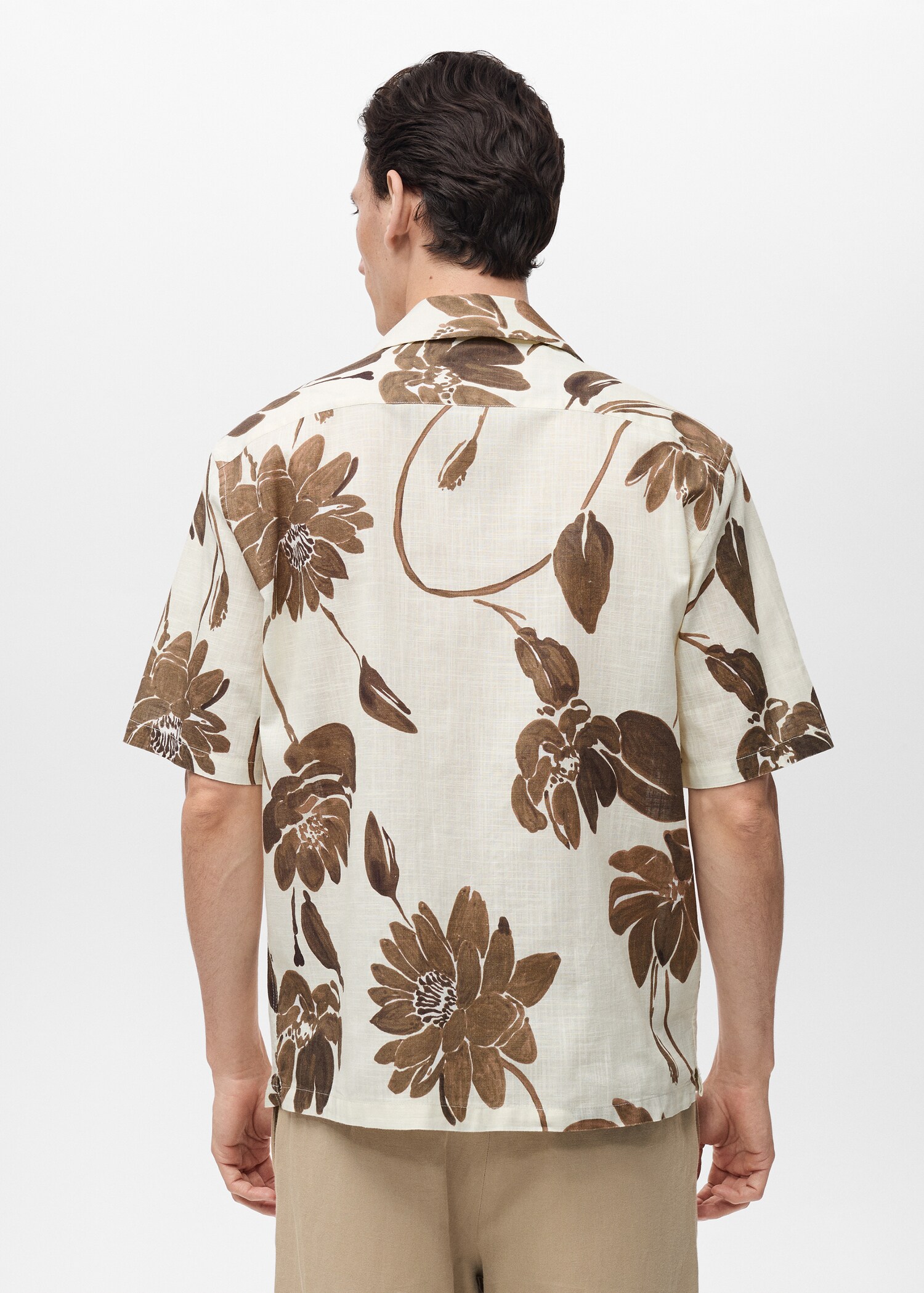 Floral-print shirt with bowling collar - Reverse of the article