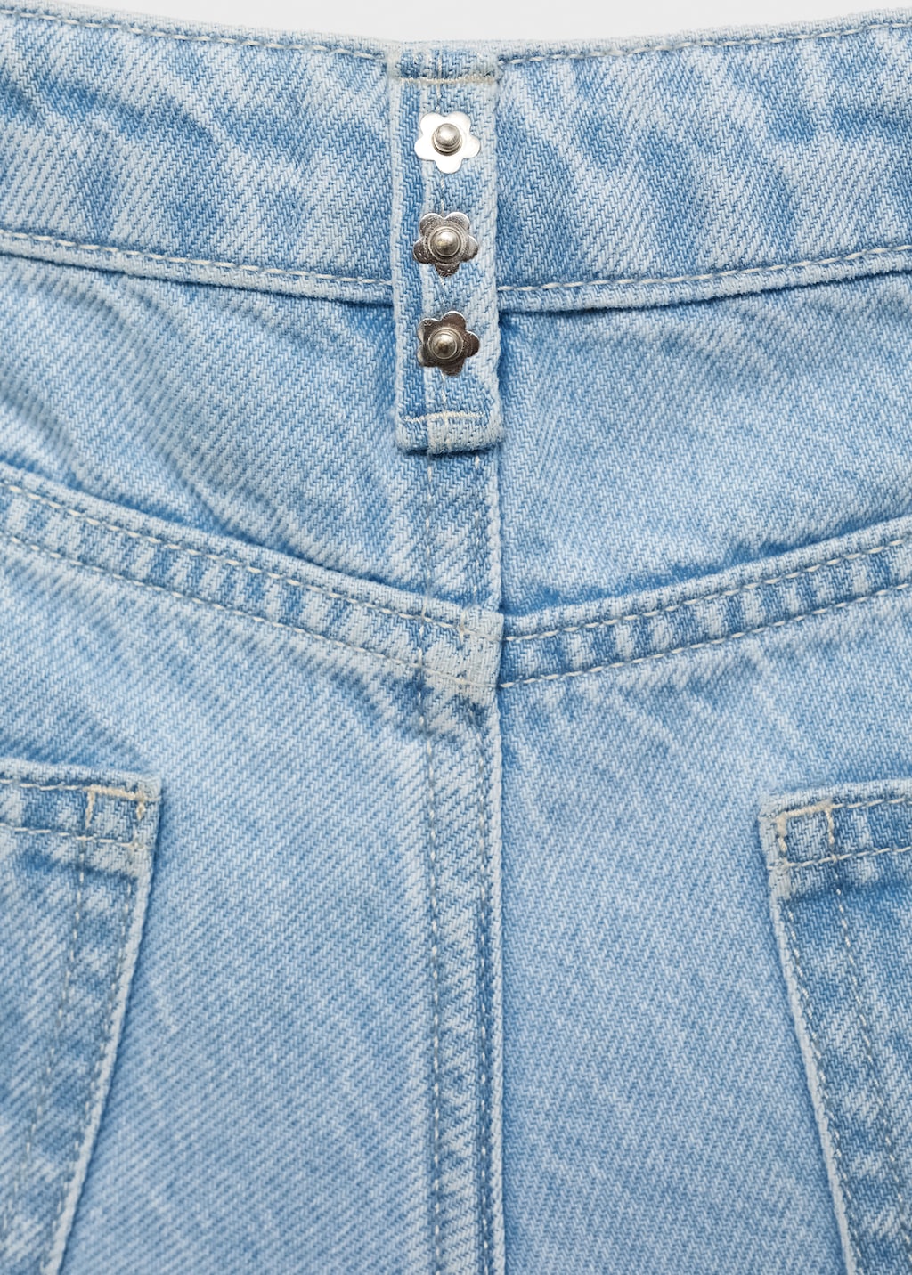 Studded denim shorts