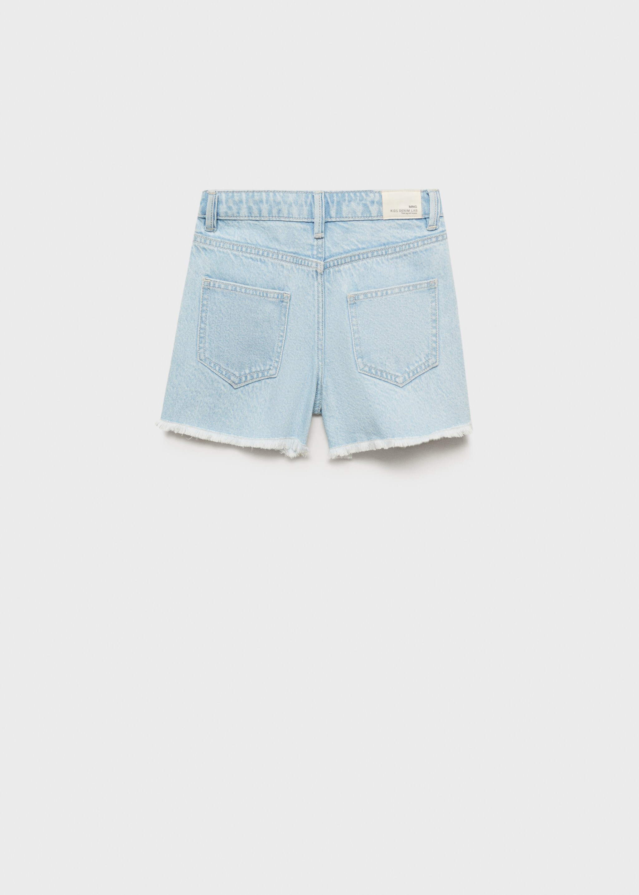Shorts vaqueros bajo deshilachado - Reverso del artículo
