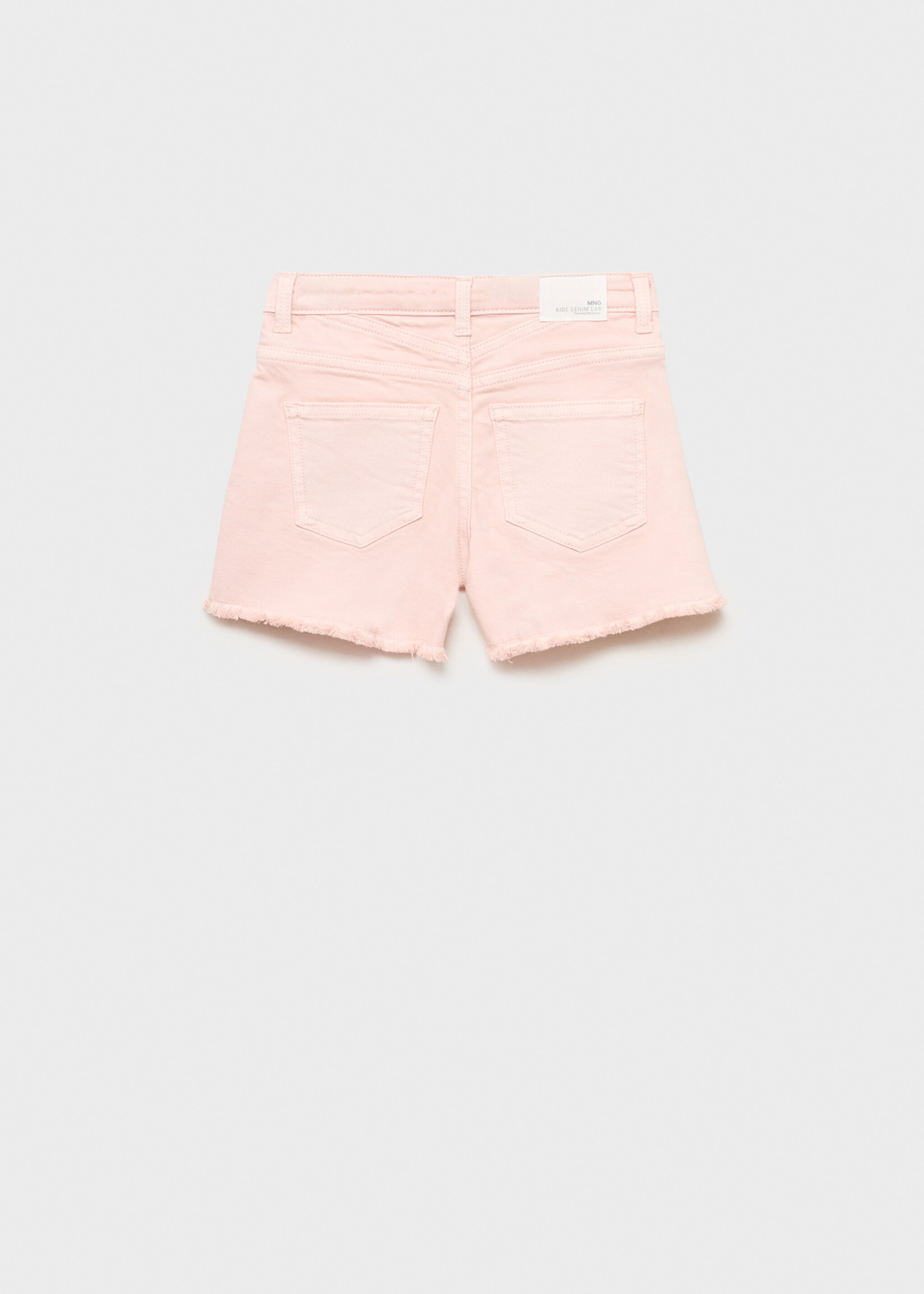 Shorts vaqueros bajo deshilachado - Reverso del artículo
