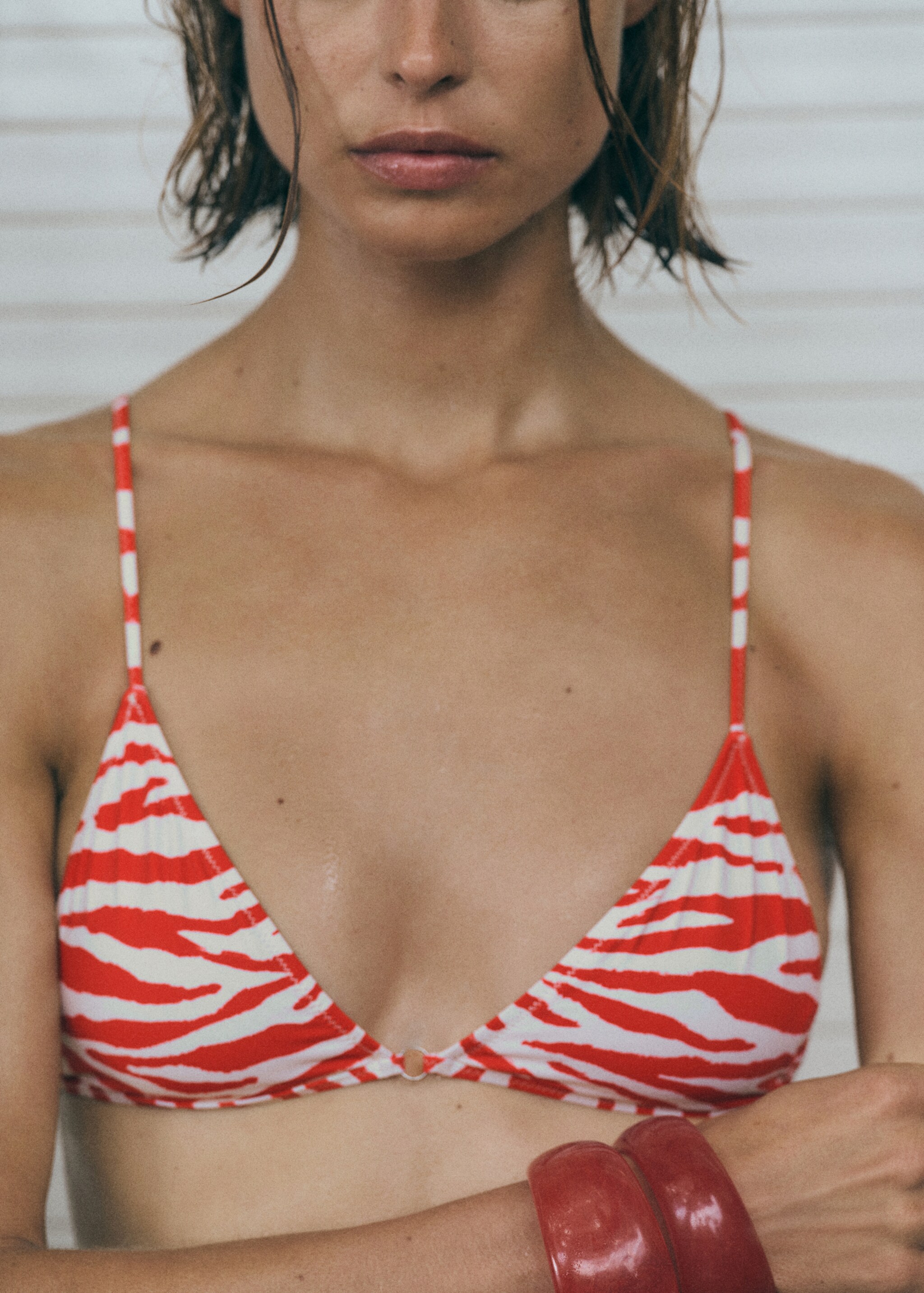 Bikini-Top Dreieck Zebra - Mittlere Ansicht