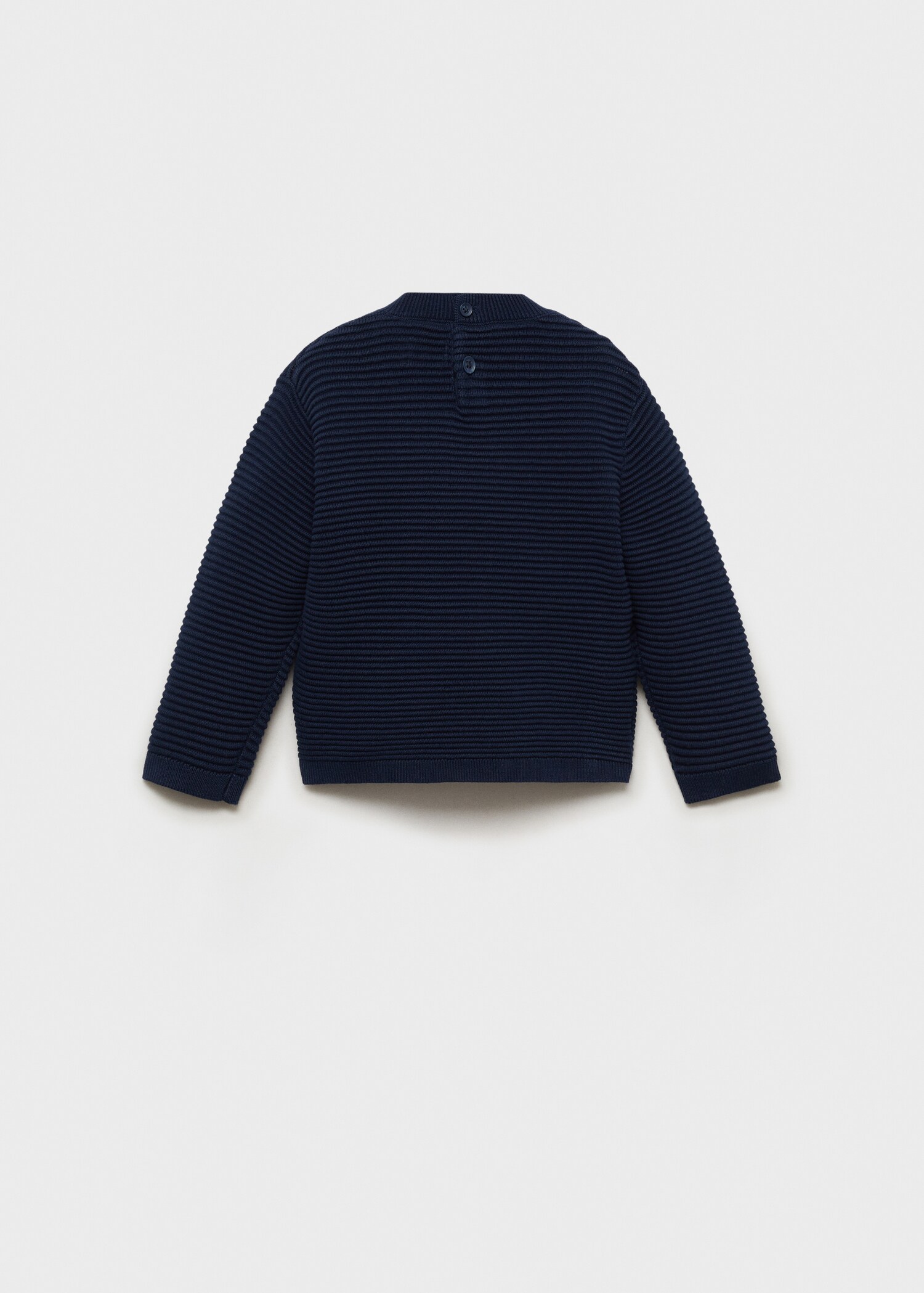 Cotton-knitted embossed sweater - Reverse of the article