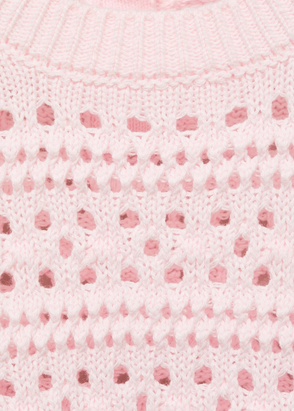 Cotton sweater with lace accents