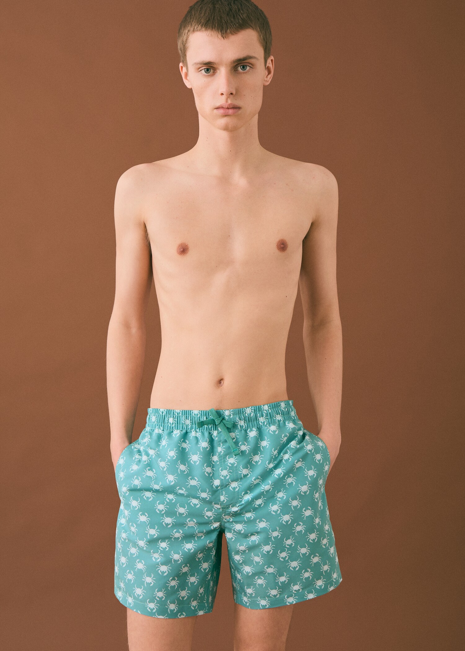 Crab-print swimsuit - Medium plane