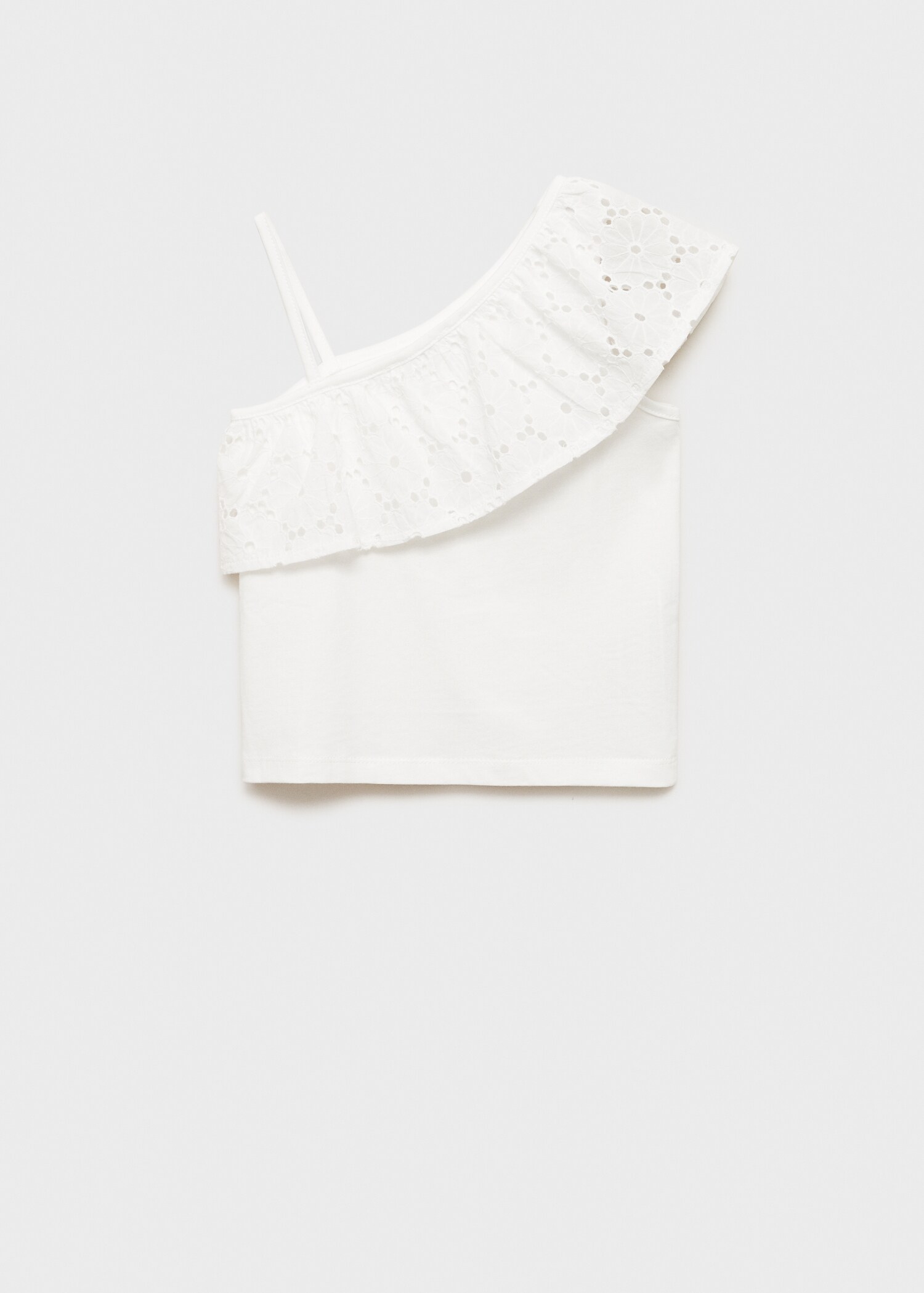 Ruffled asymmetric T-shirt - Reverse of the article