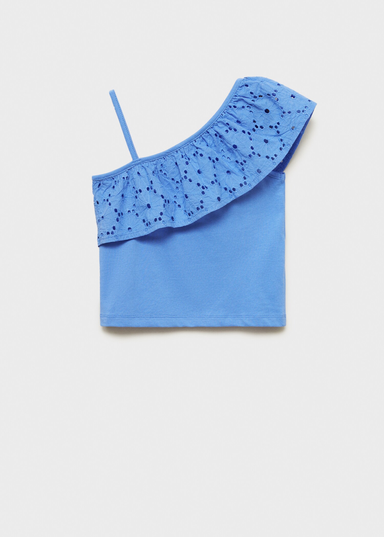 Ruffled asymmetric T-shirt - Reverse of the article