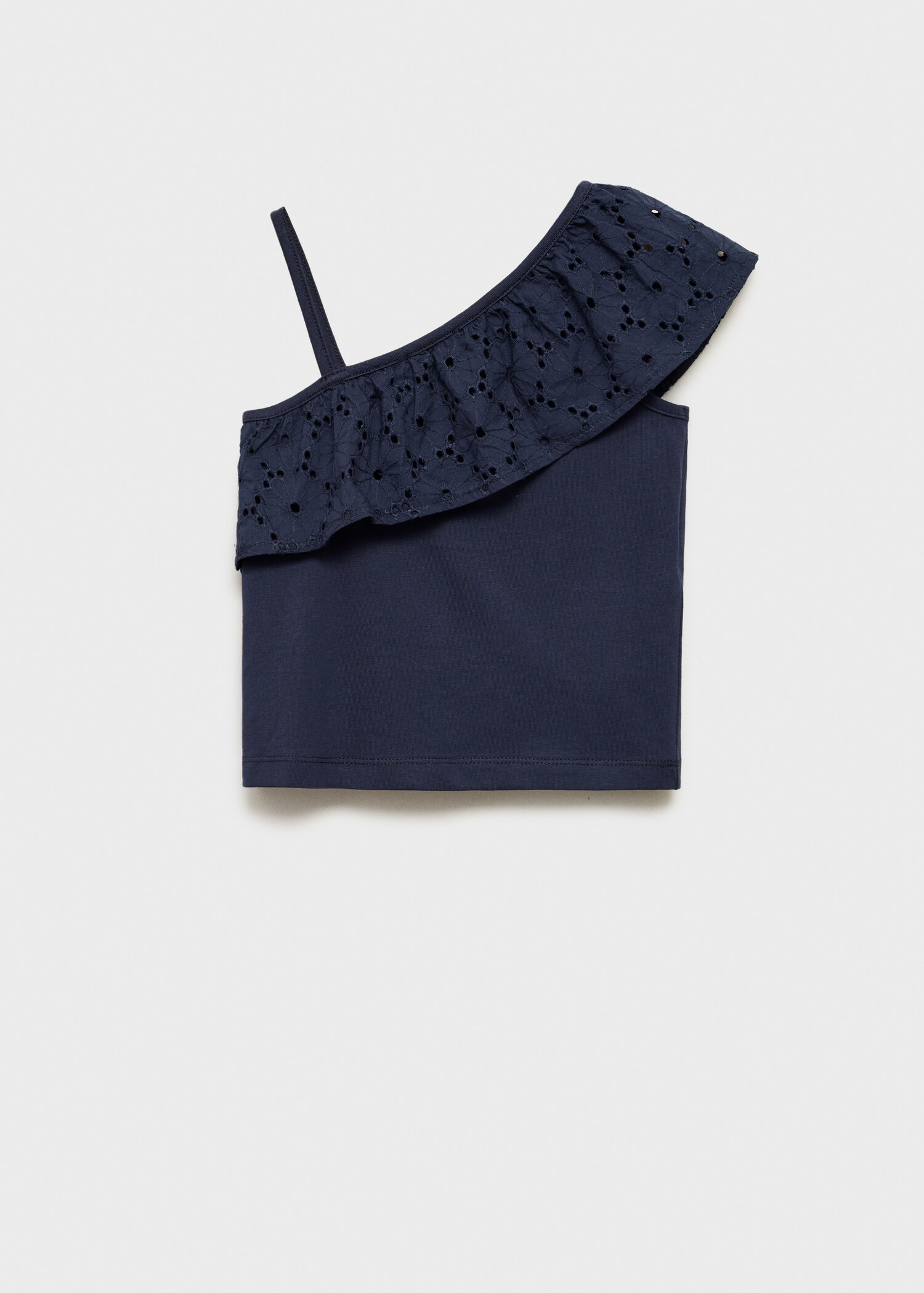 Ruffled asymmetric T-shirt - Reverse of the article