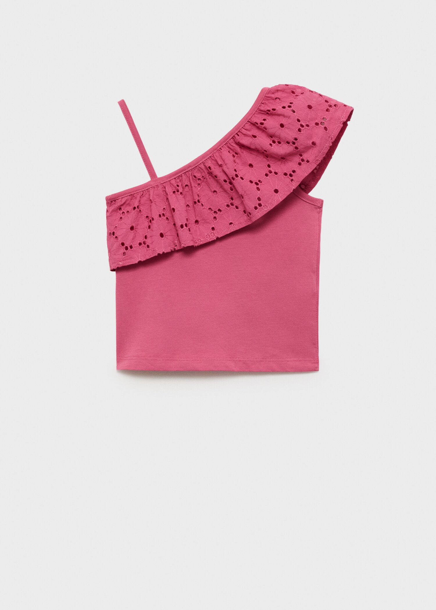 Ruffled asymmetric T-shirt - Reverse of the article
