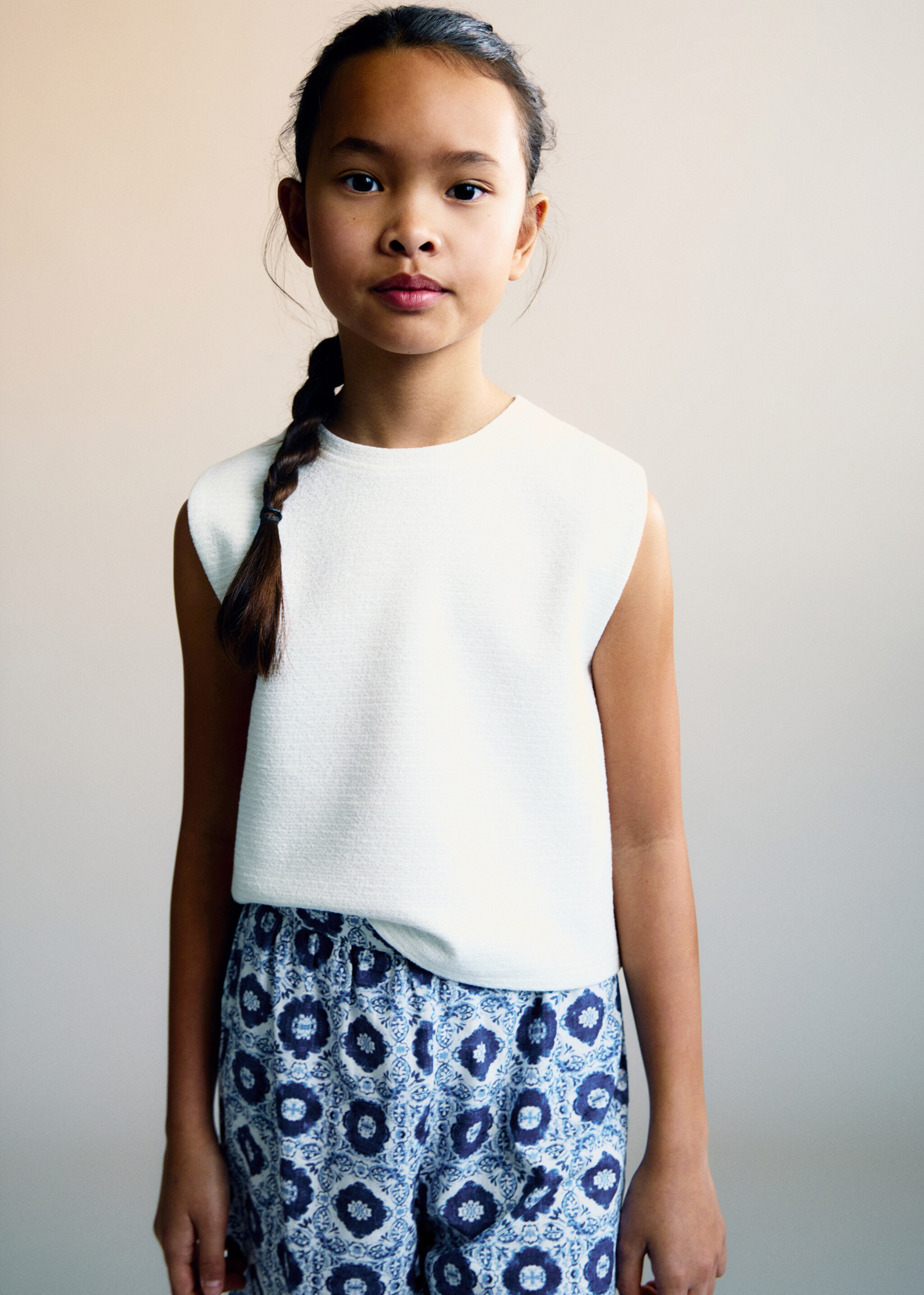 T-shirt coton texturé - Plan moyen